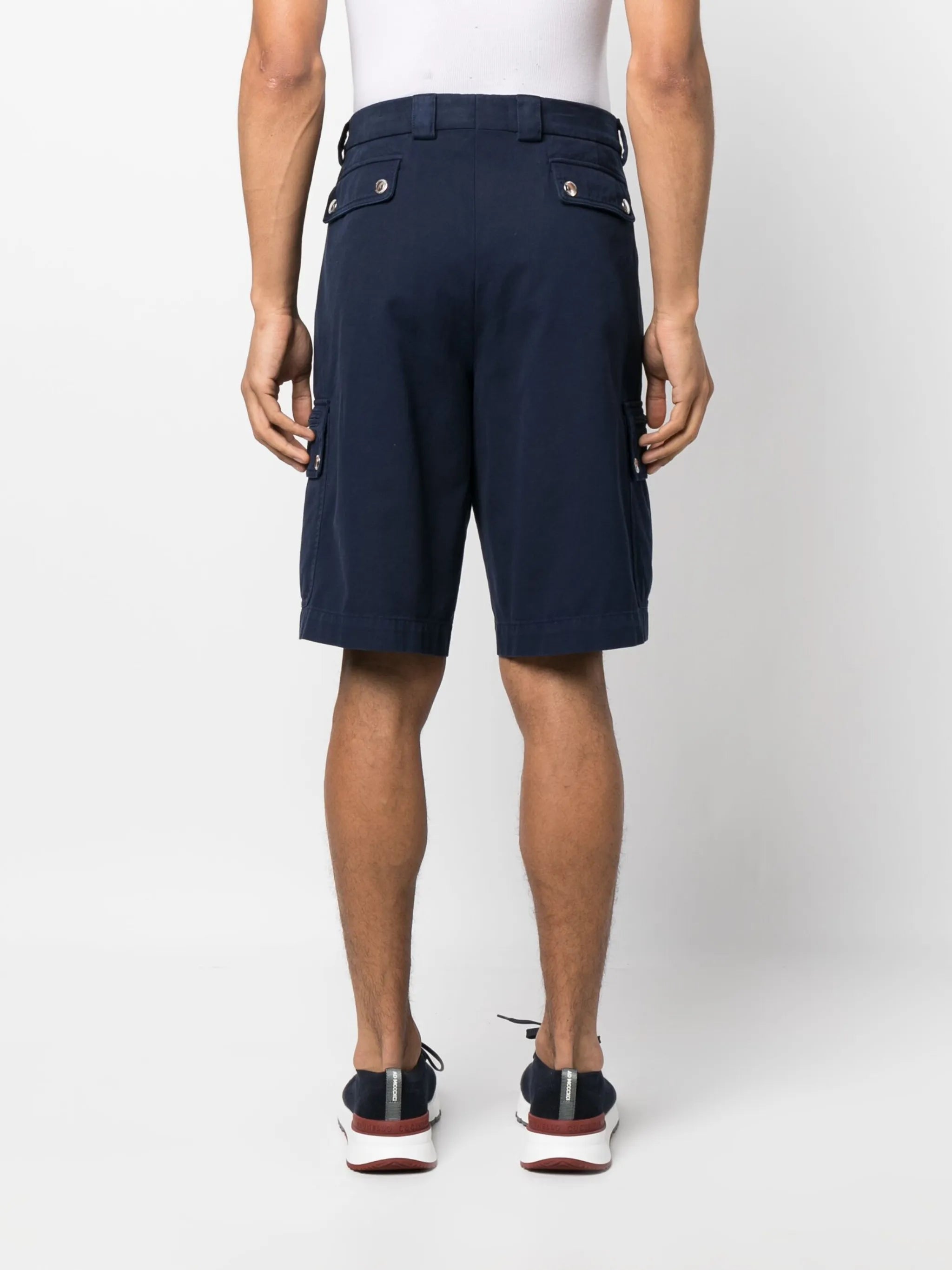straight-leg cotton bermuda shorts