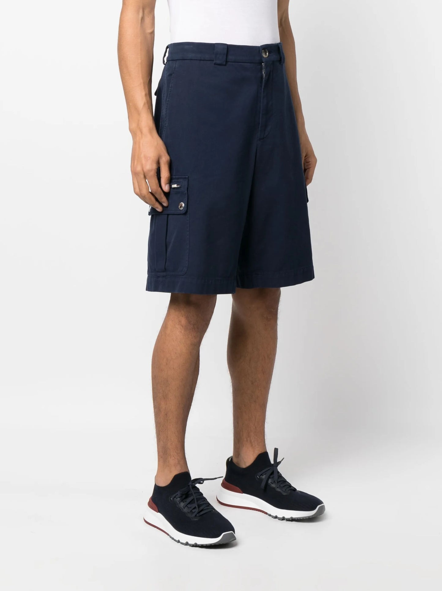 straight-leg cotton bermuda shorts