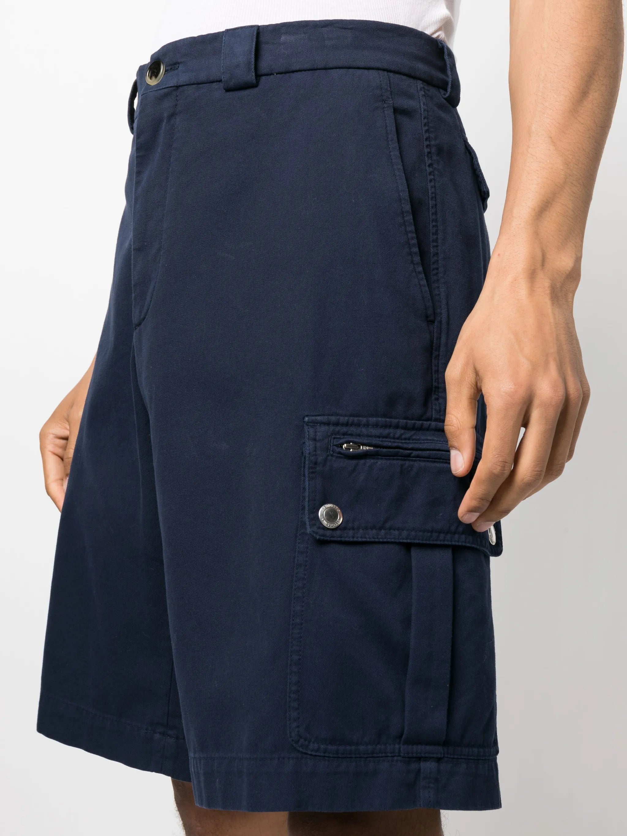straight-leg cotton bermuda shorts