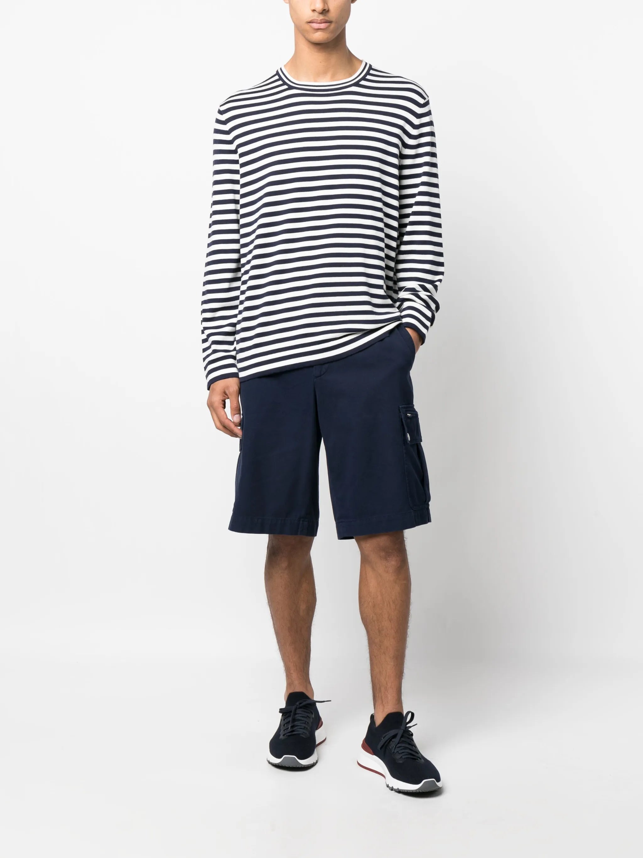 straight-leg cotton bermuda shorts
