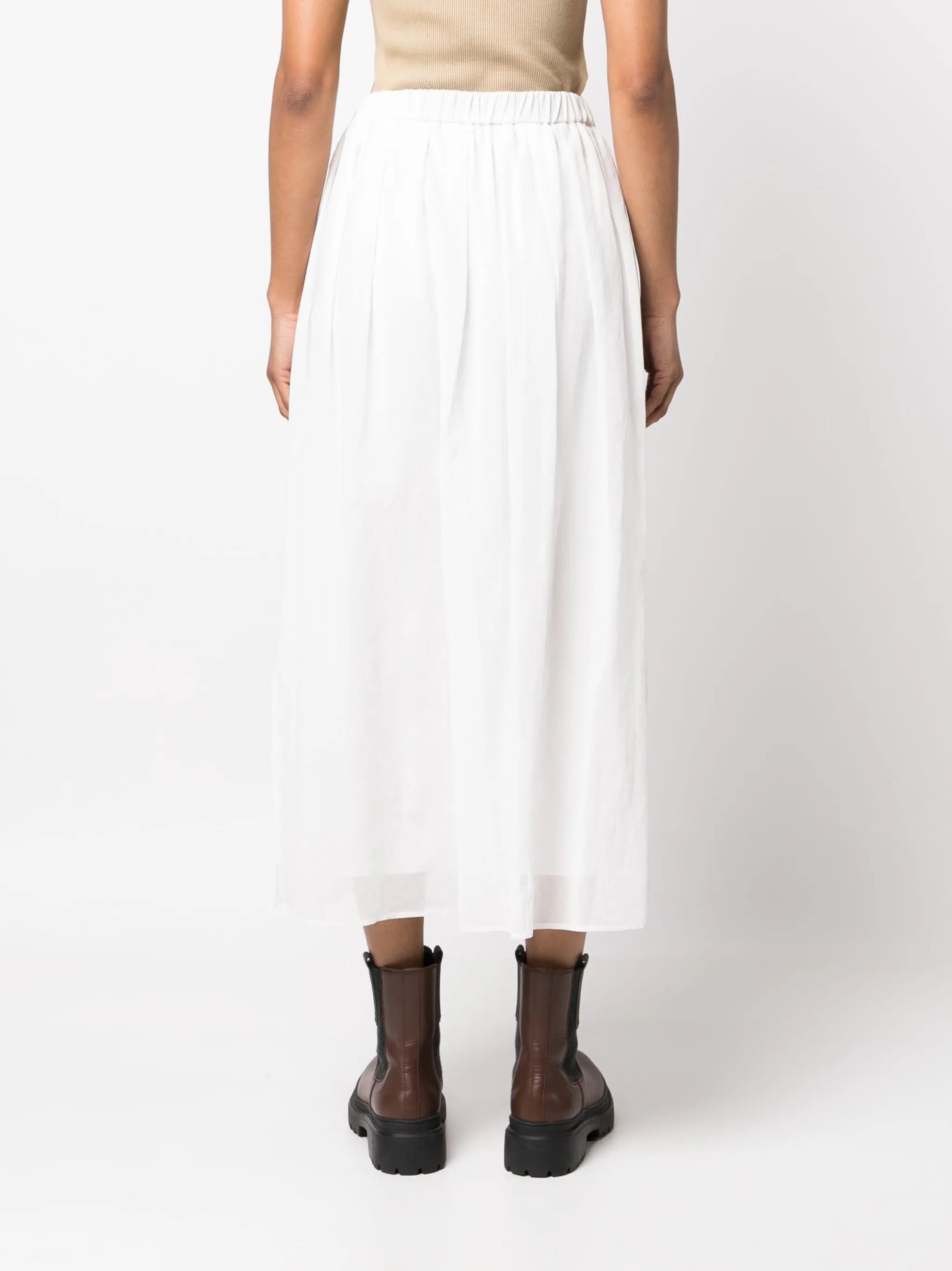 high-waisted midi skirt