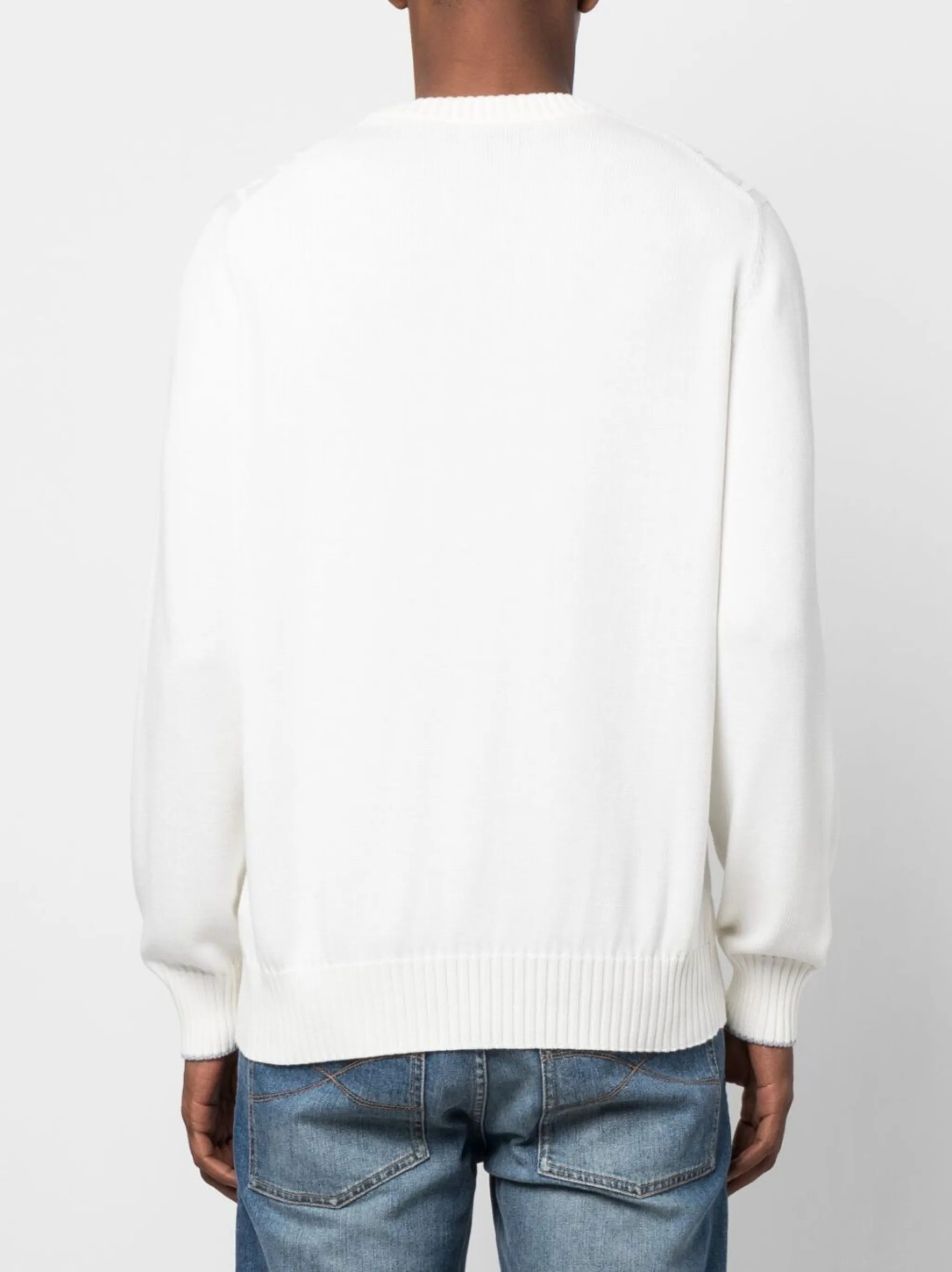 cable-knit crew-neck jumper