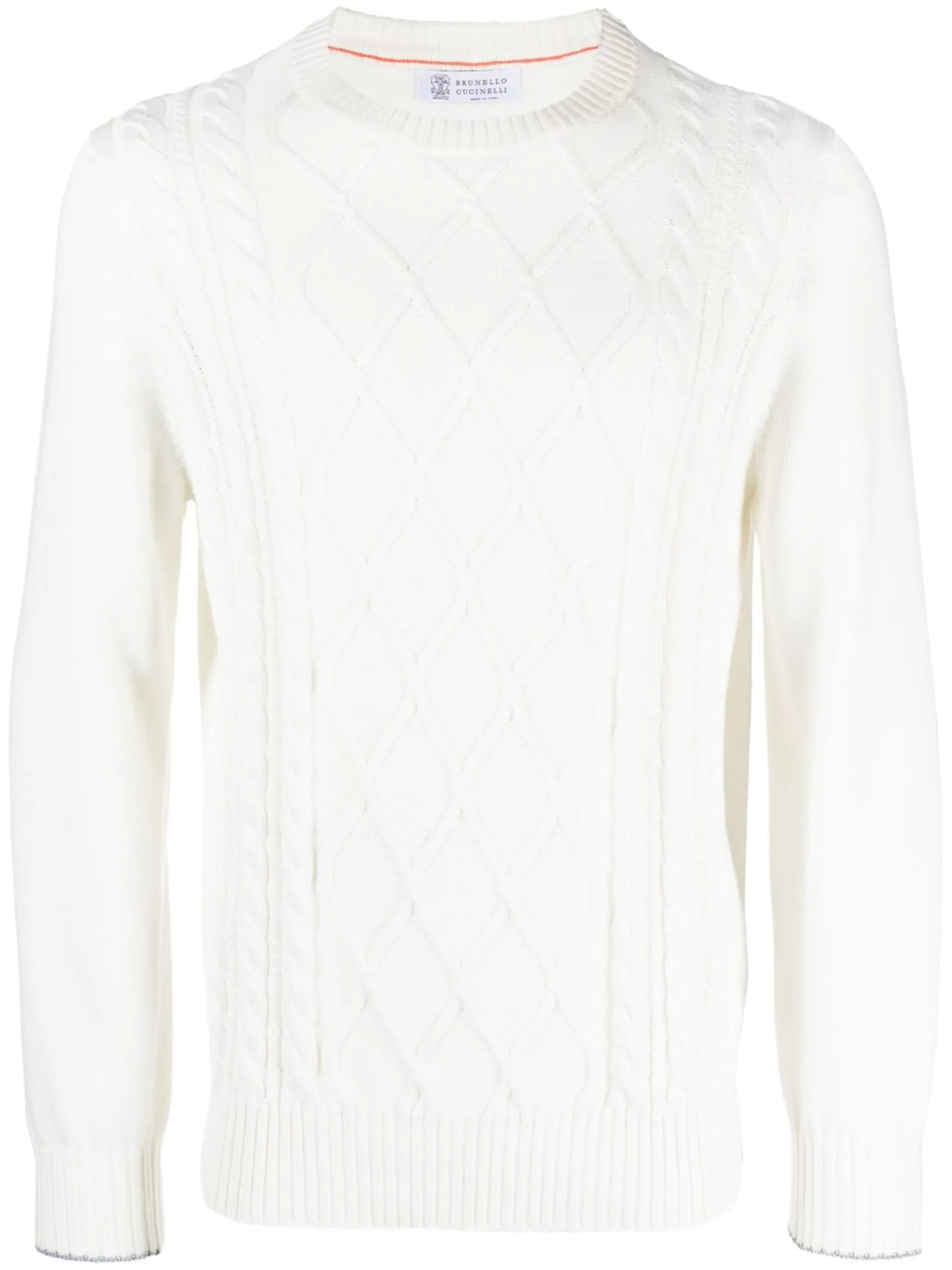 cable-knit crew-neck jumper
