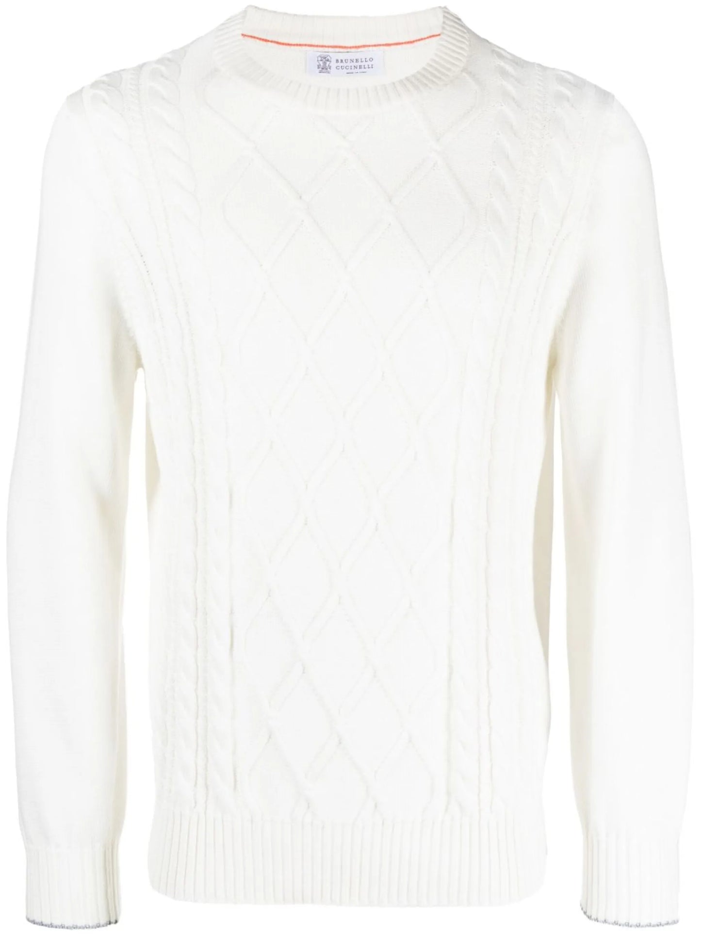 cable-knit crew-neck jumper