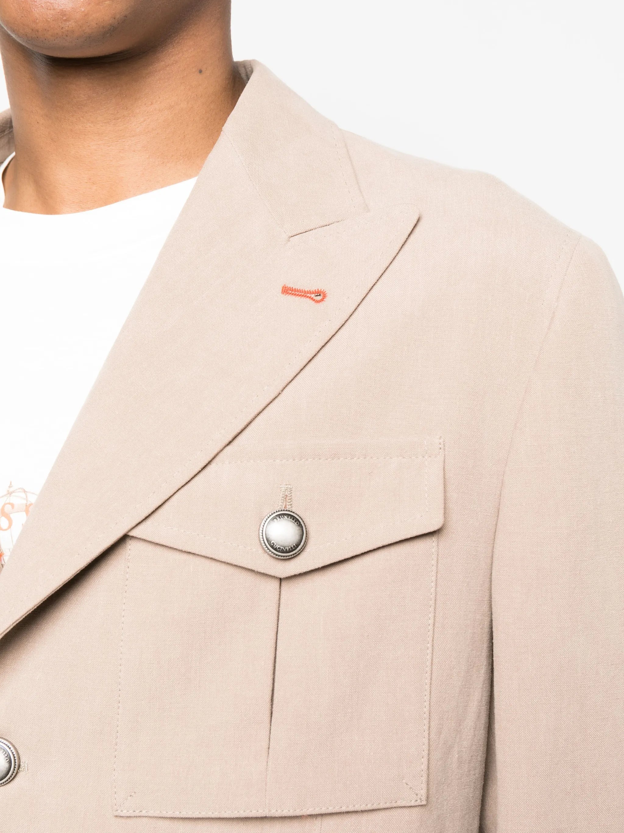single-breasted linen blazer