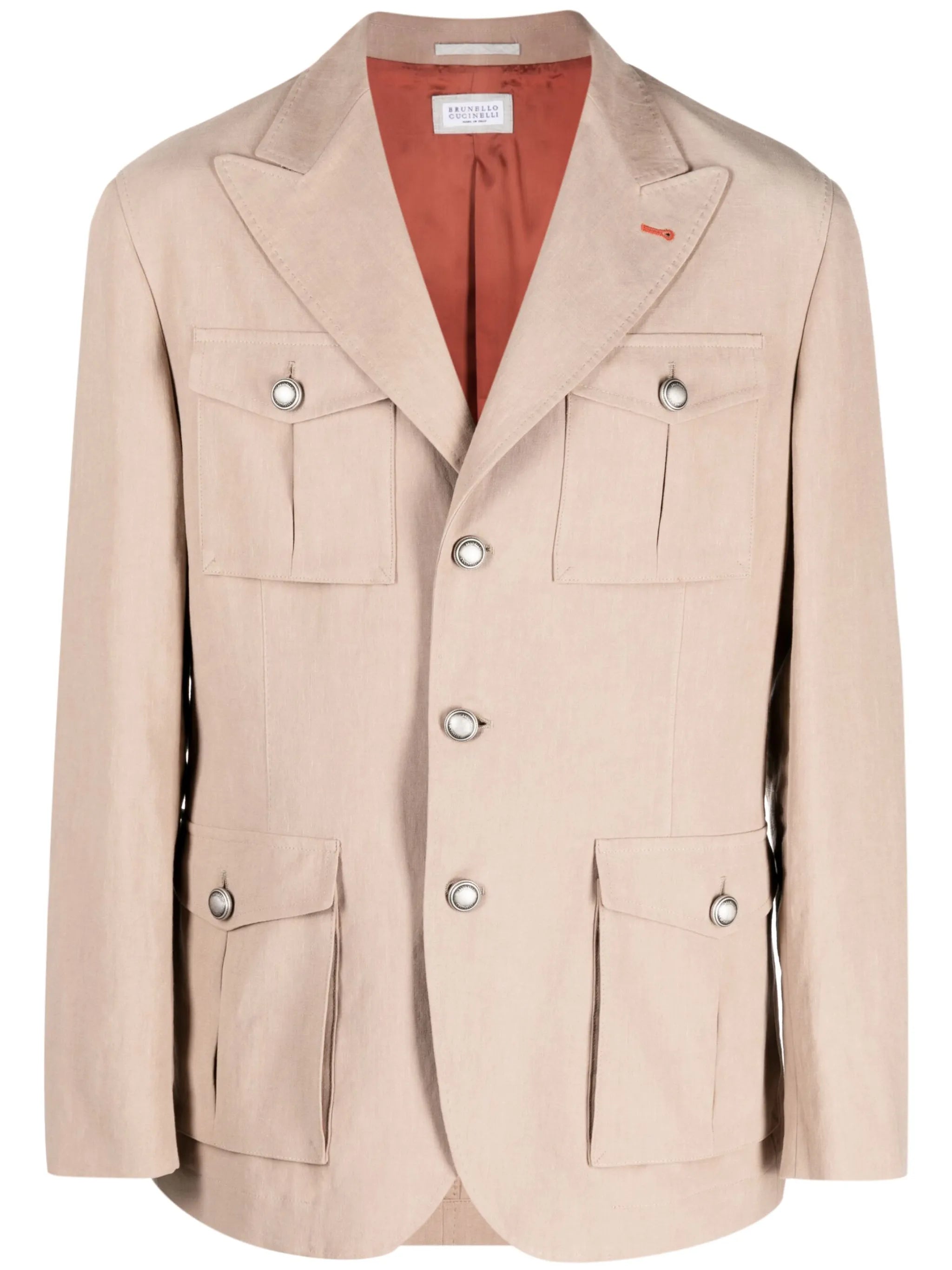 single-breasted linen blazer
