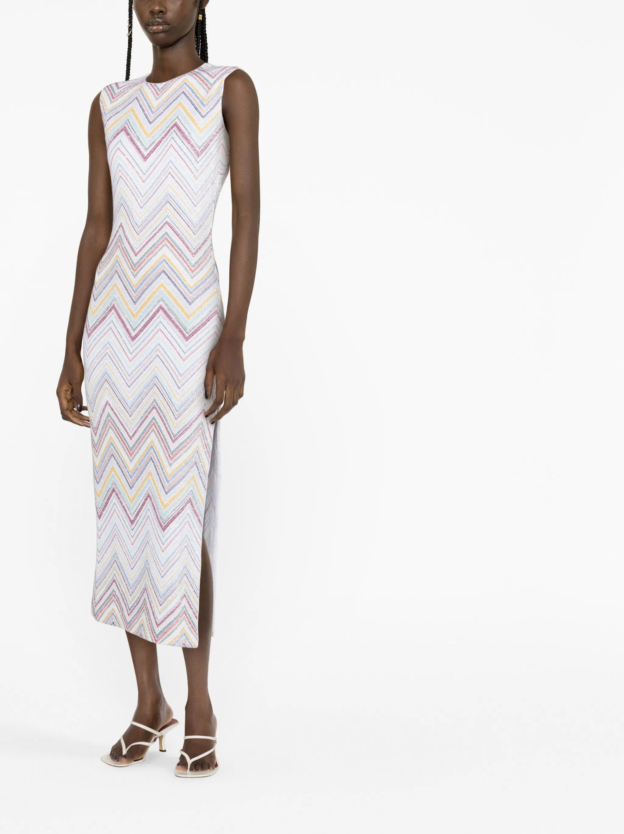 zigzag knitted dress