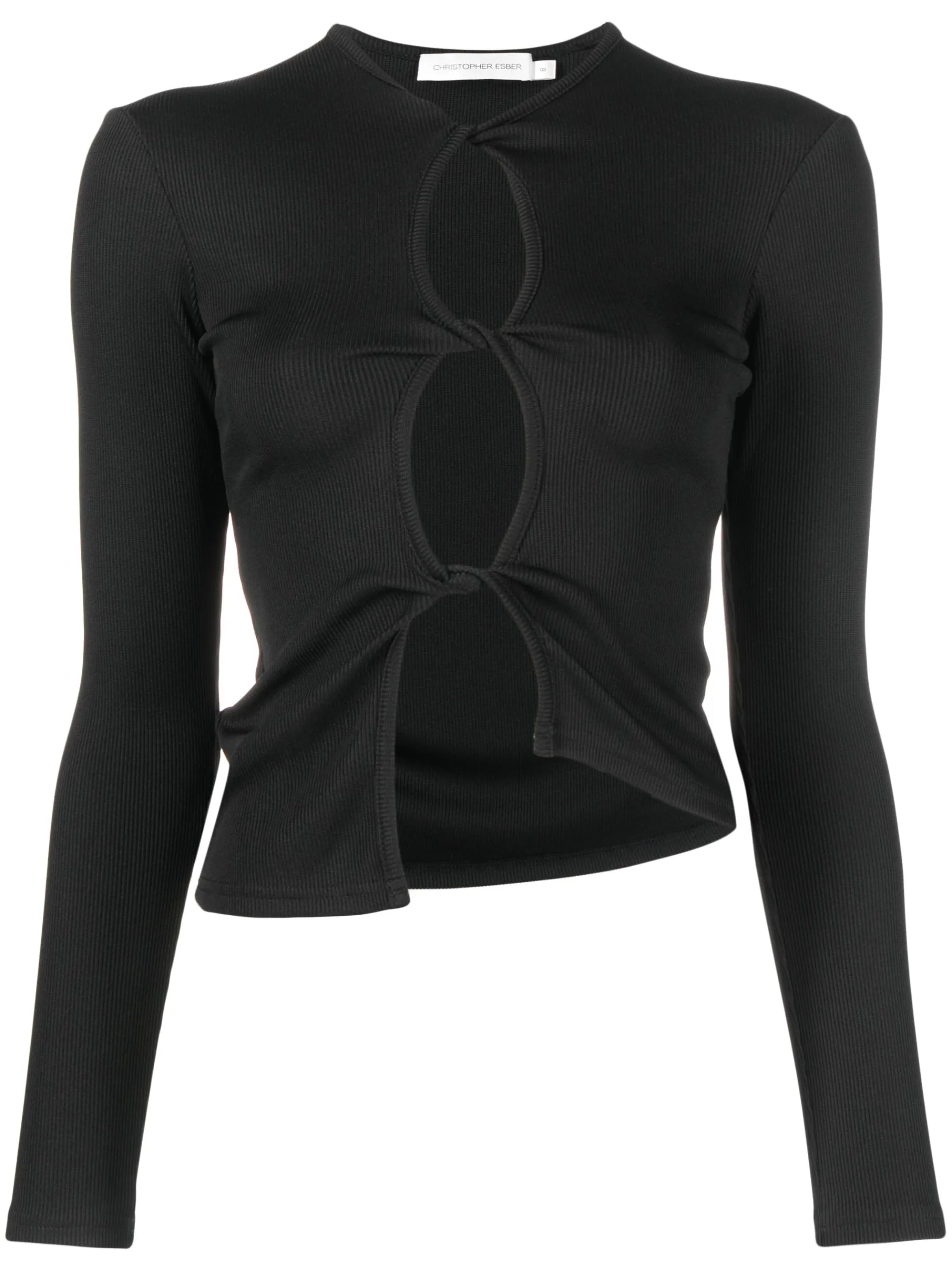 twisted-effect cut-out top