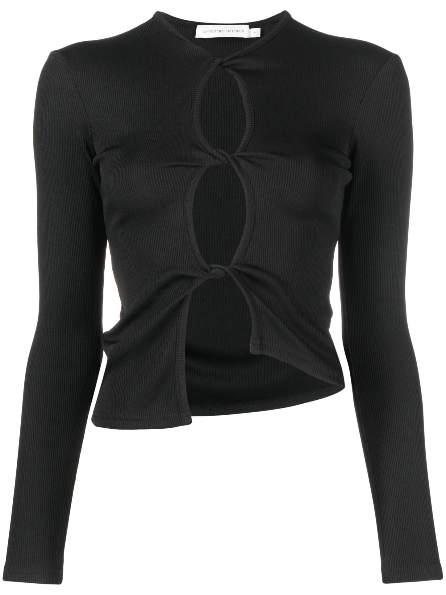 twisted-effect cut-out top