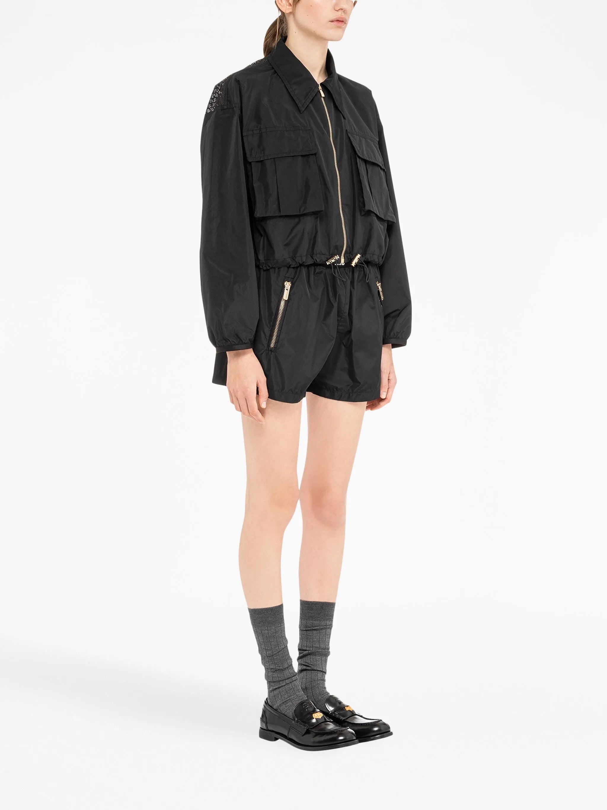 Technical-silk blouson jacket