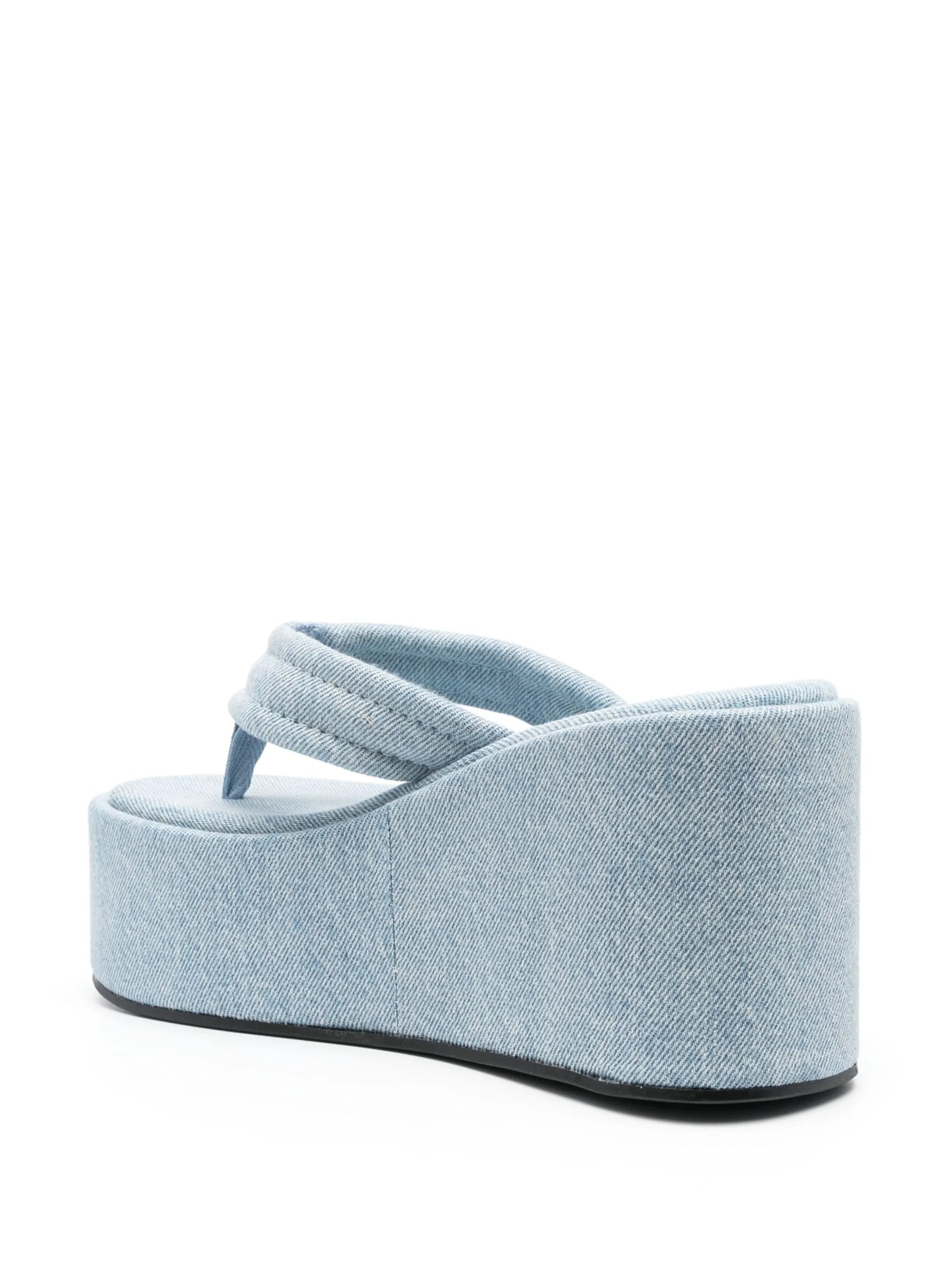 logo-patch 100mm denim flip-flops