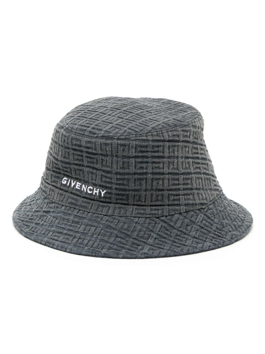 4G-motif cotton bucket hat