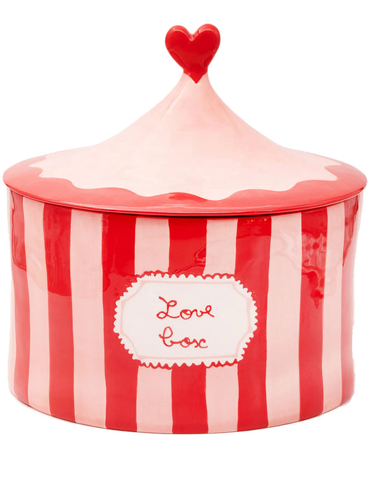 Love Box hand-painted ceramic storage jar