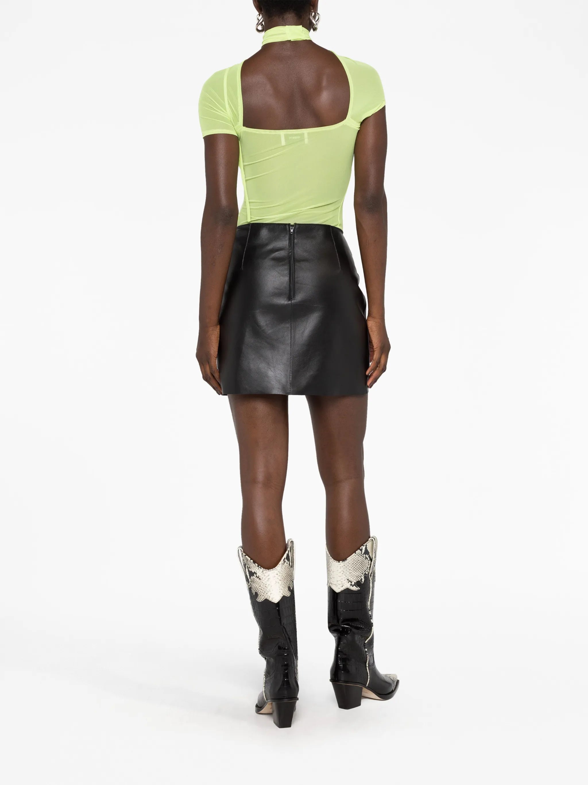 asymmetric draped mesh top