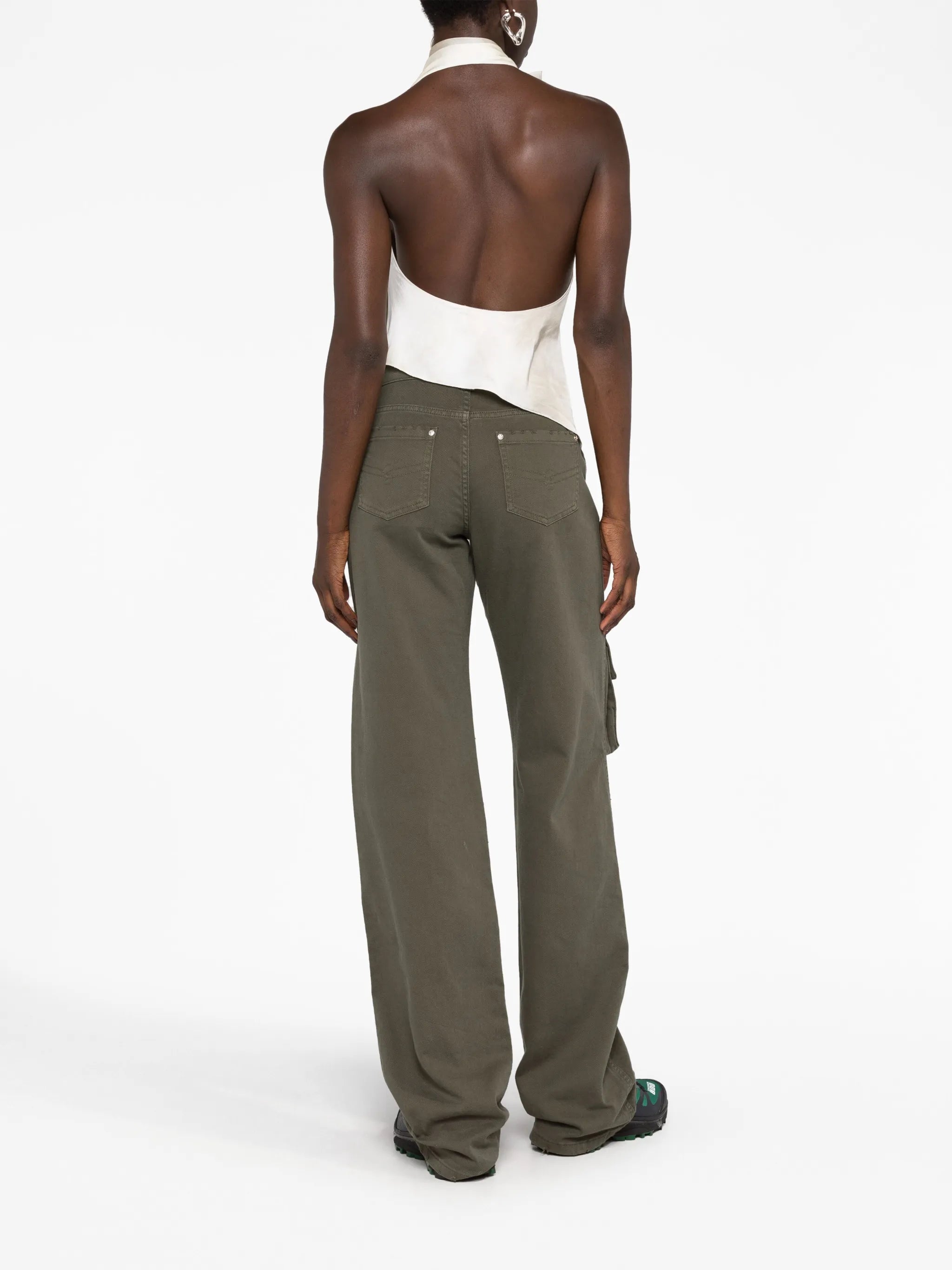 floral-appliqué asymmetric top