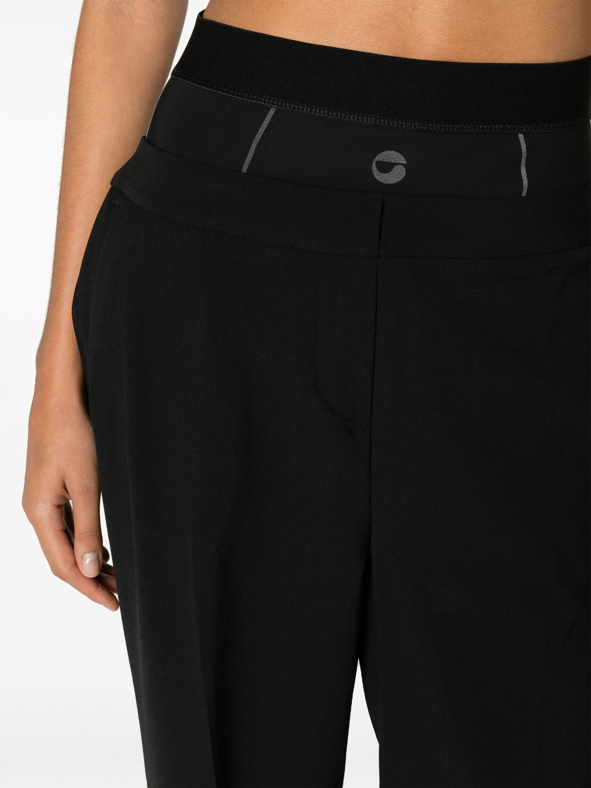 wool-blend layered trousers