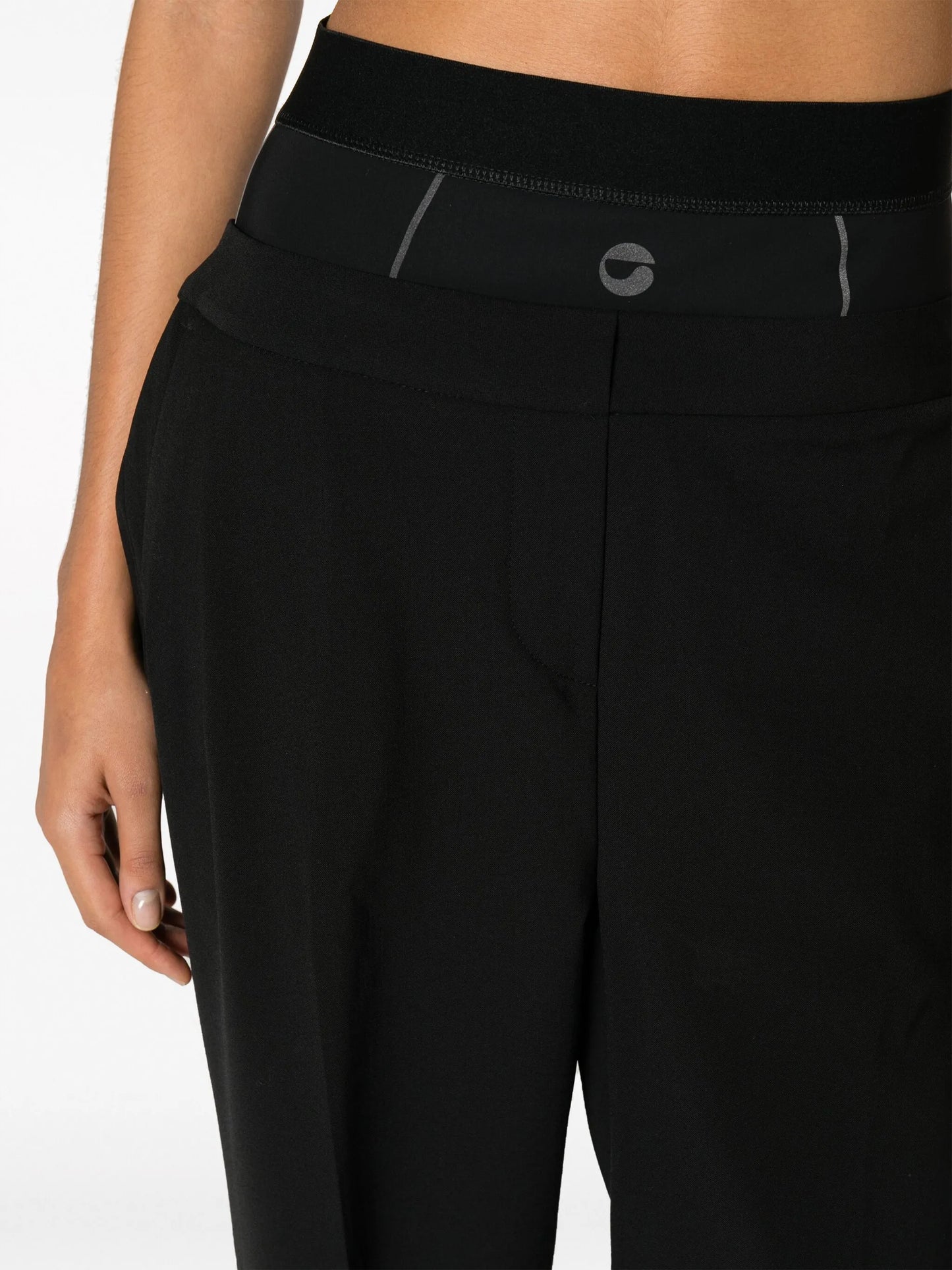 wool-blend layered trousers
