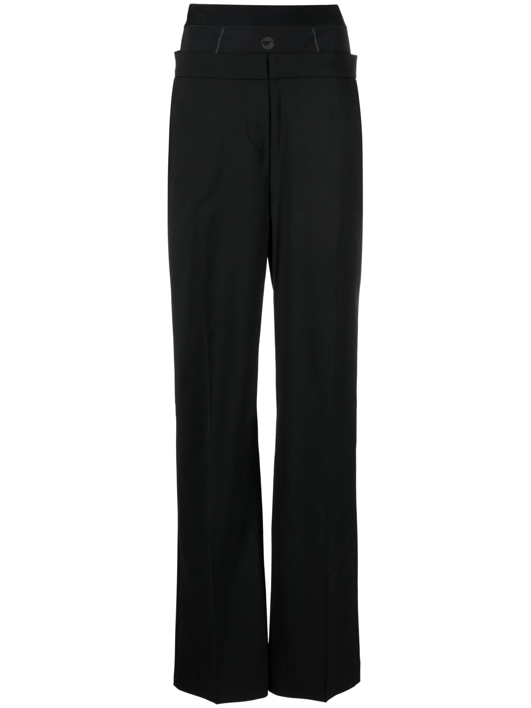 wool-blend layered trousers