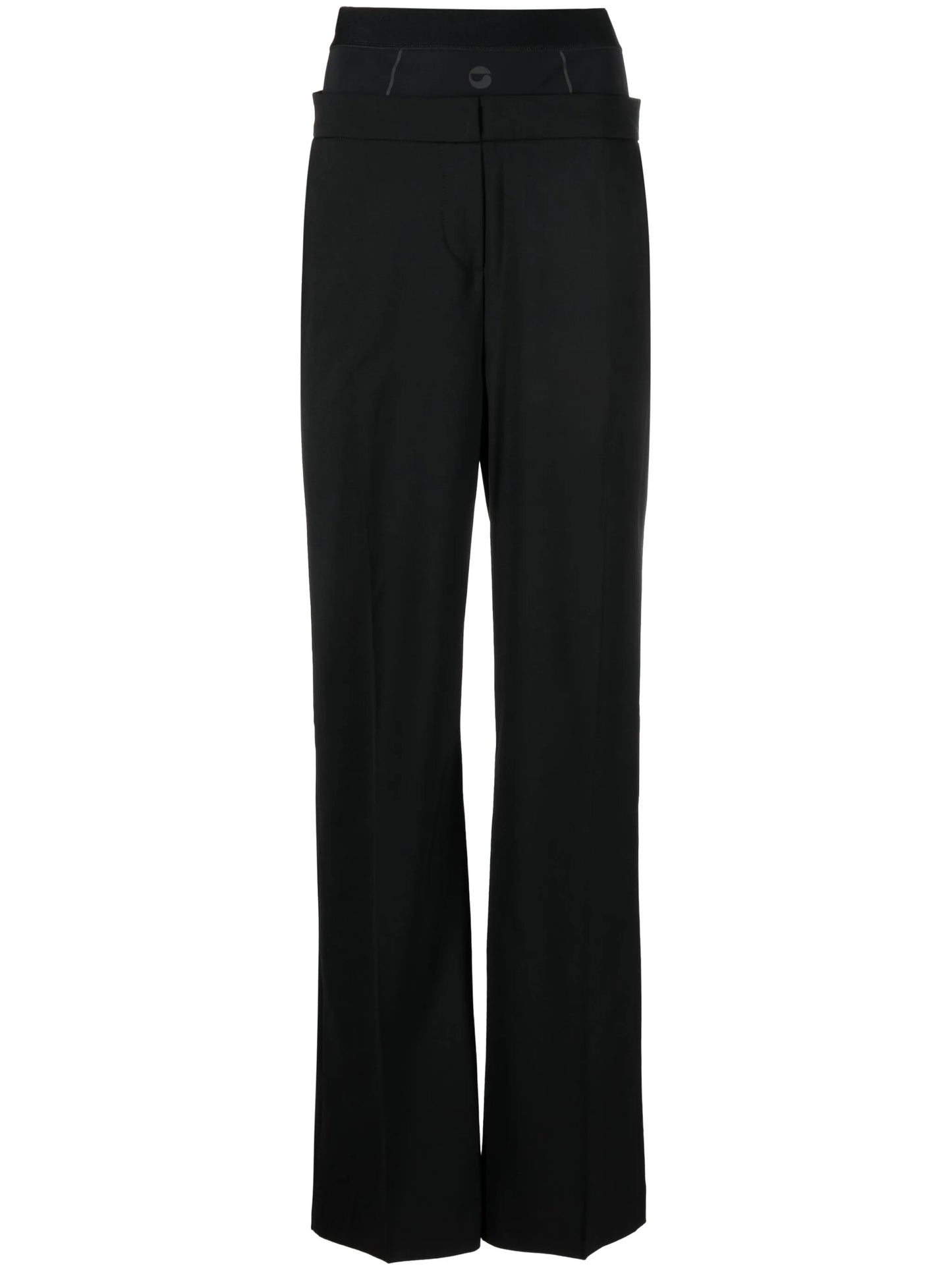 wool-blend layered trousers