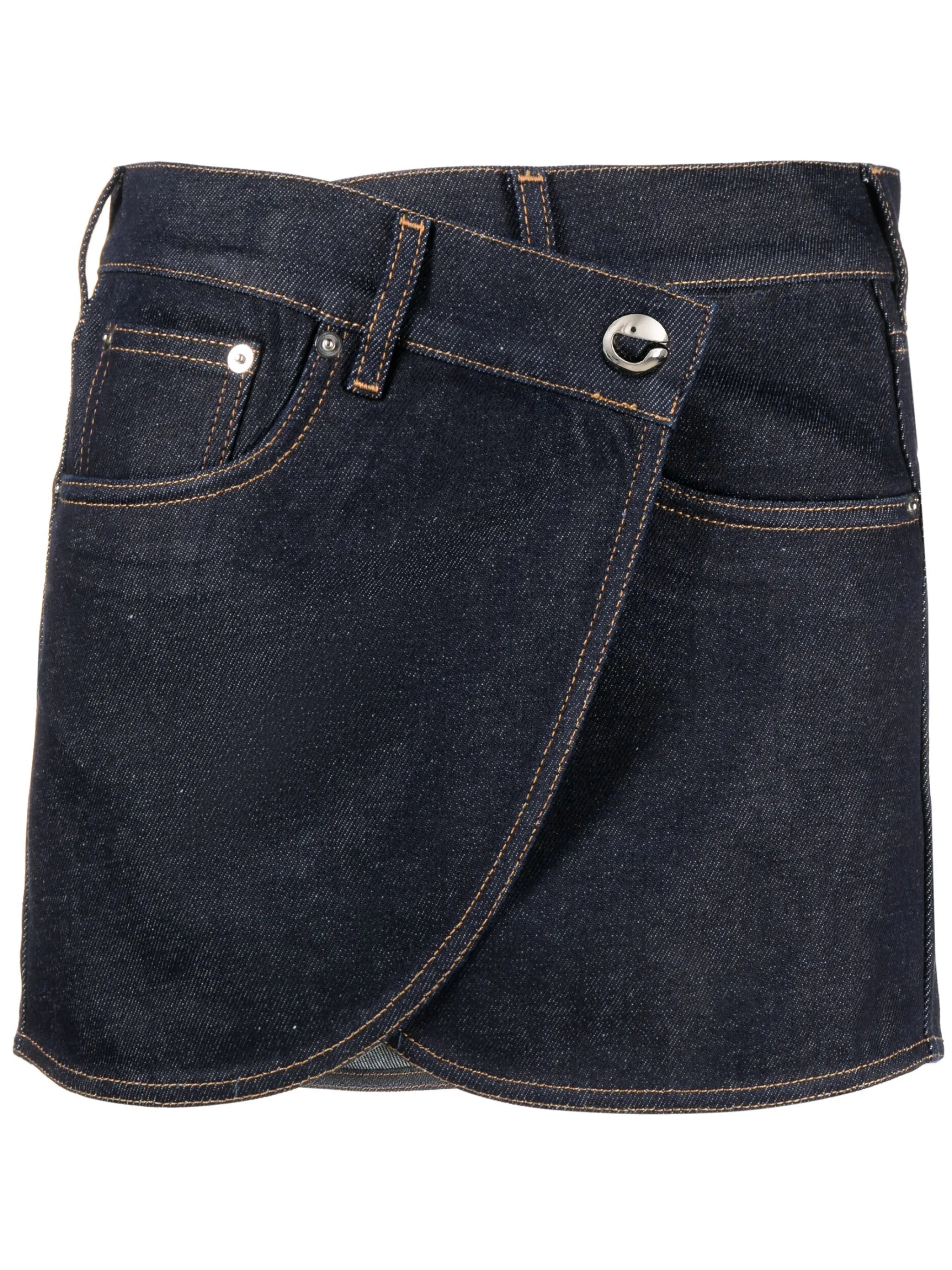 denim wrap miniskirt