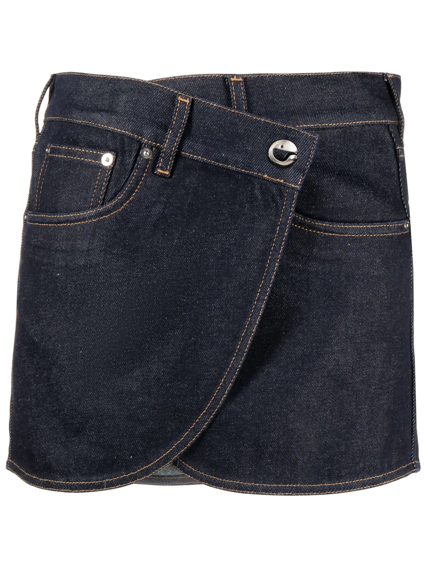 denim wrap miniskirt