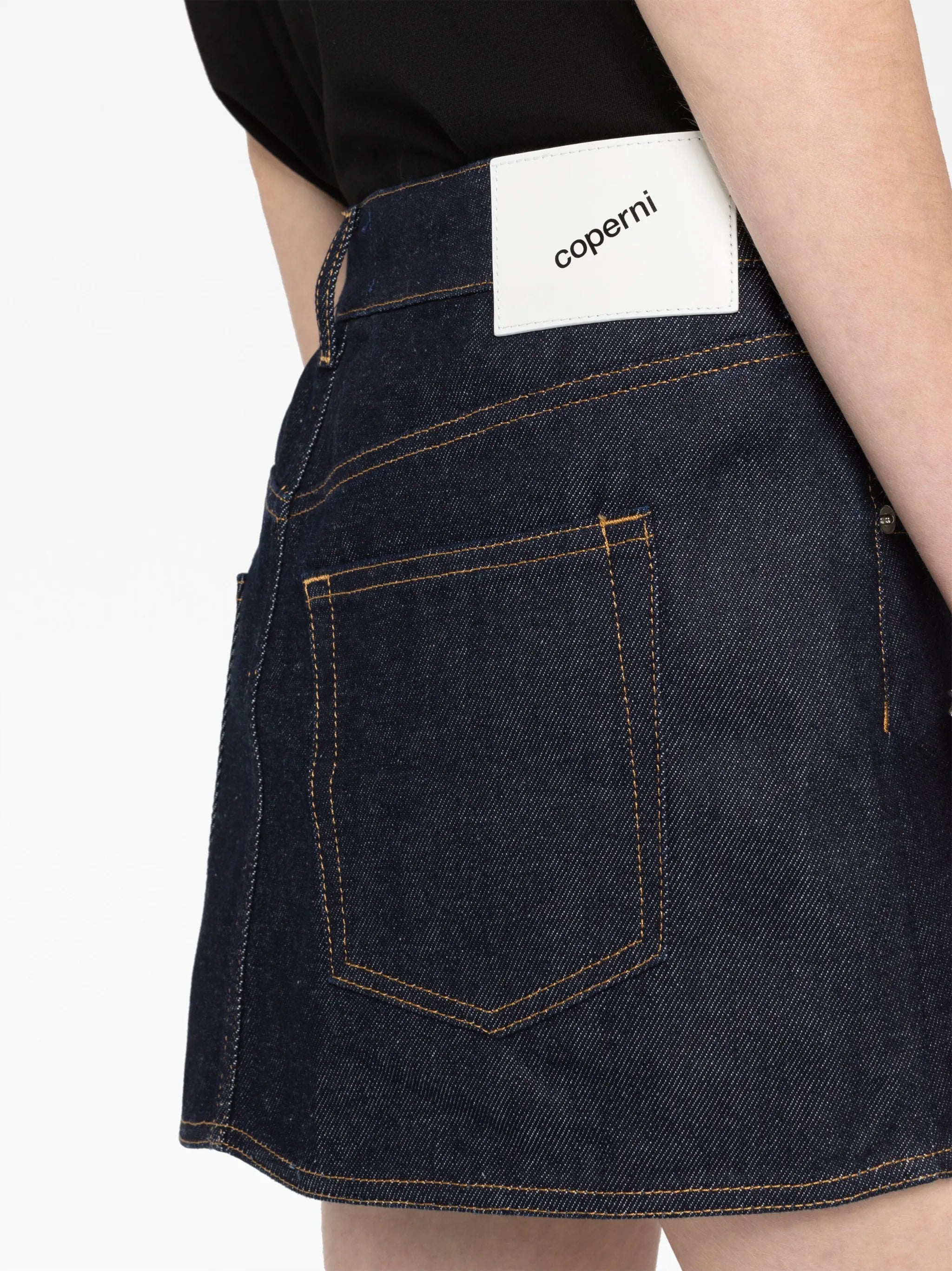 denim wrap miniskirt