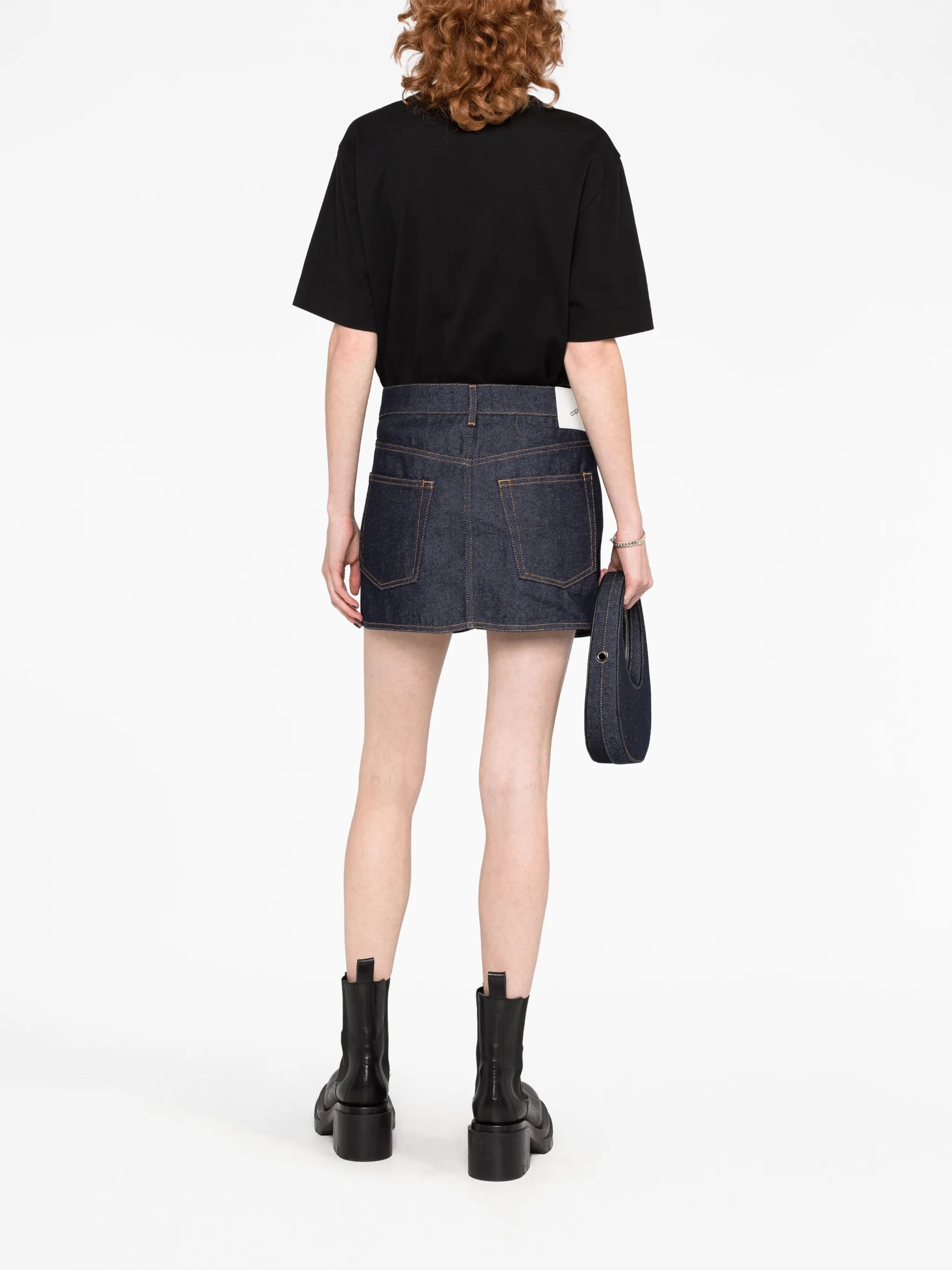 denim wrap miniskirt