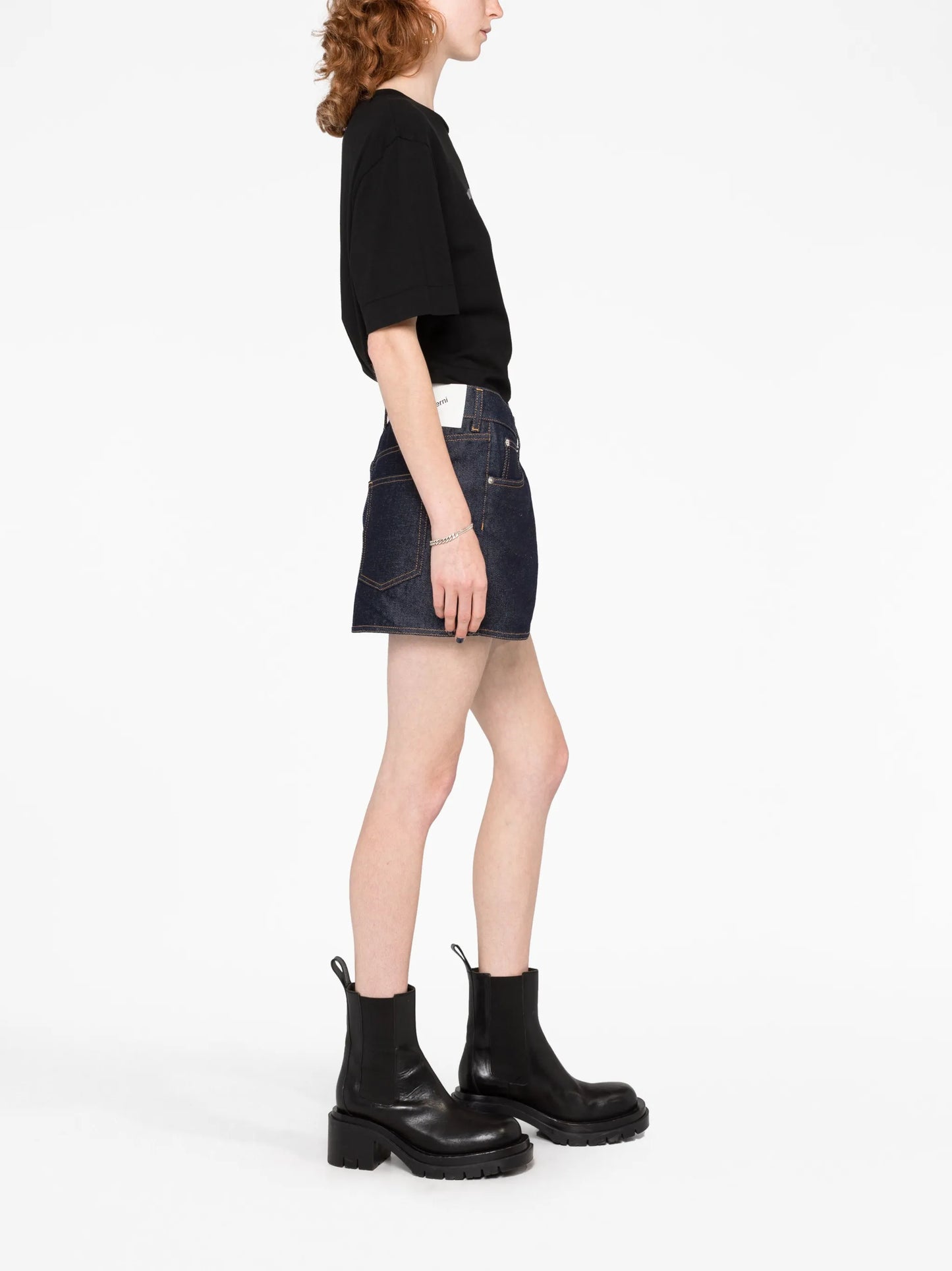 denim wrap miniskirt