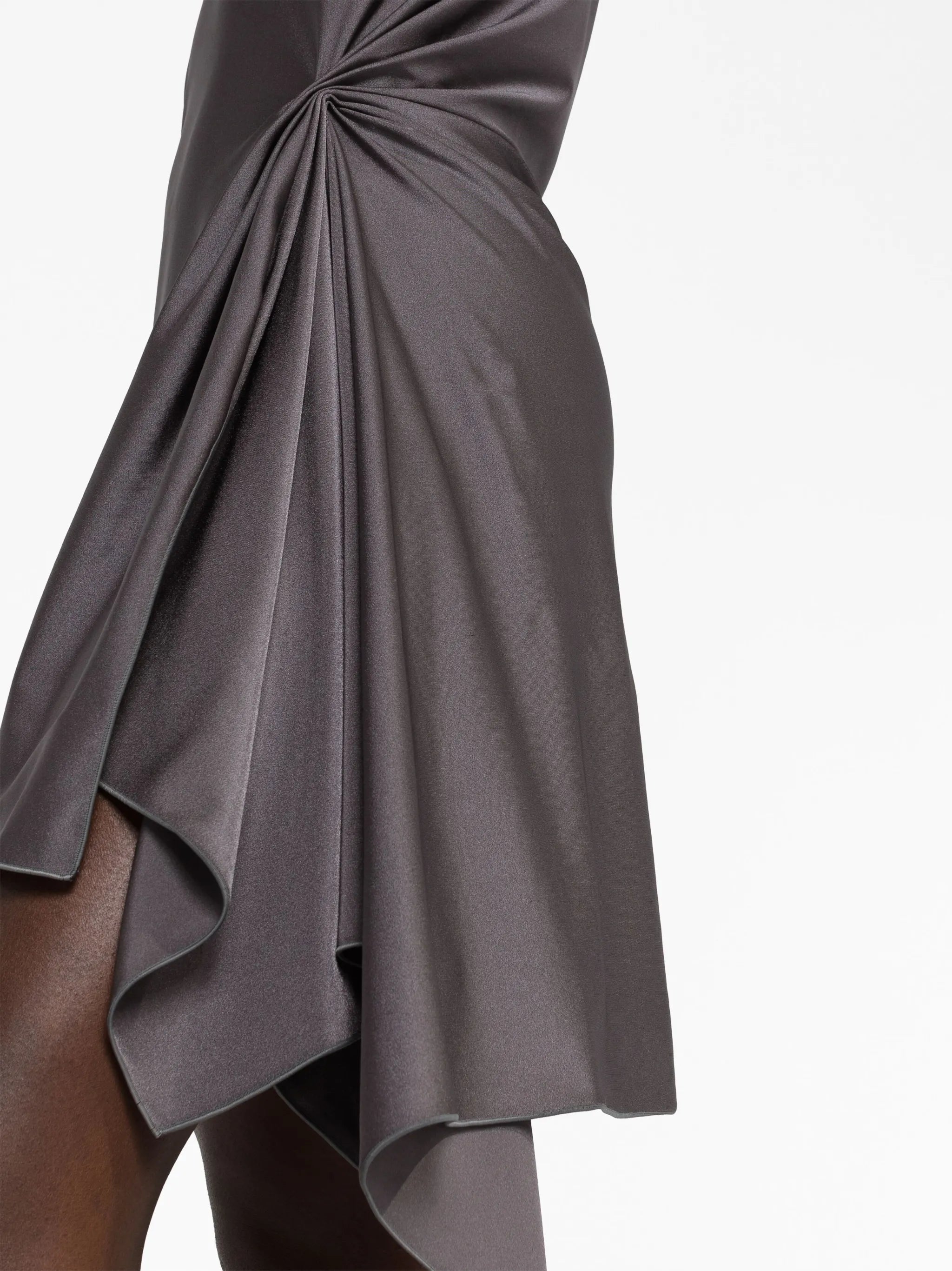 lace-trim asymmetric minidress