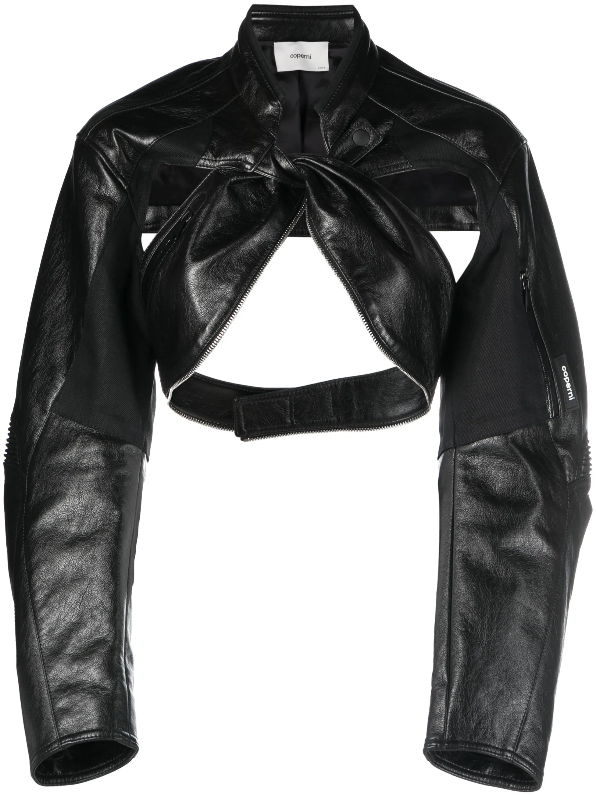 cut-out cropped biker jacket