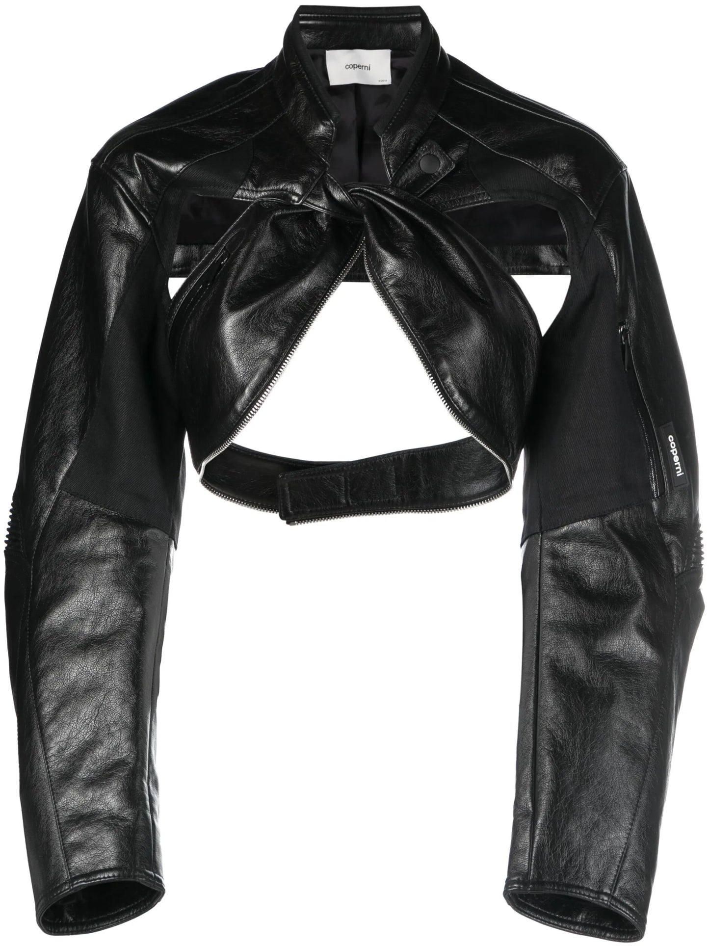 cut-out cropped biker jacket