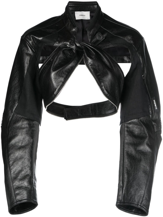 cut-out cropped biker jacket