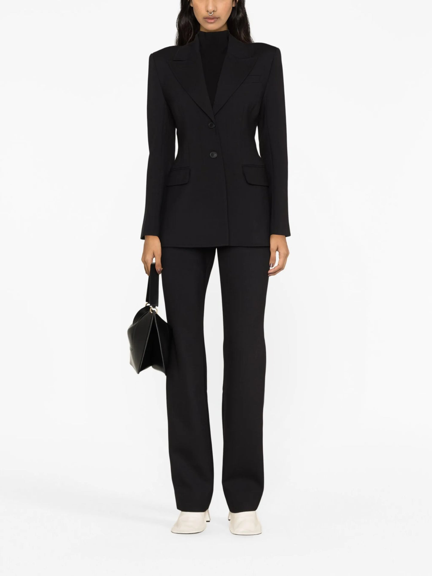 Corset straight-leg trousers