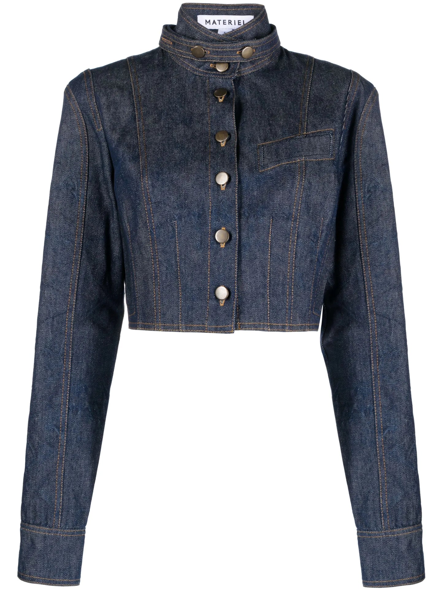 Corset cropped denim jacket