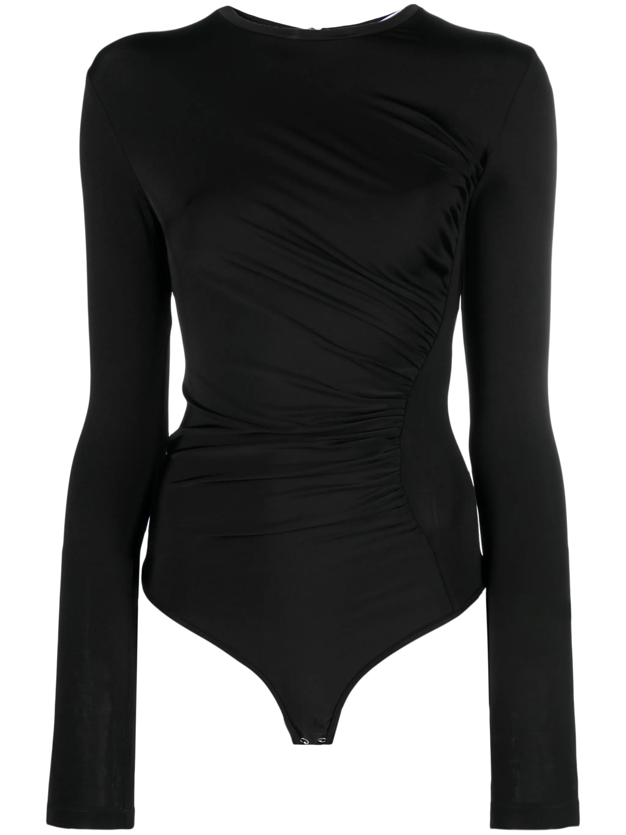 ruched long-sleeve bodysuit