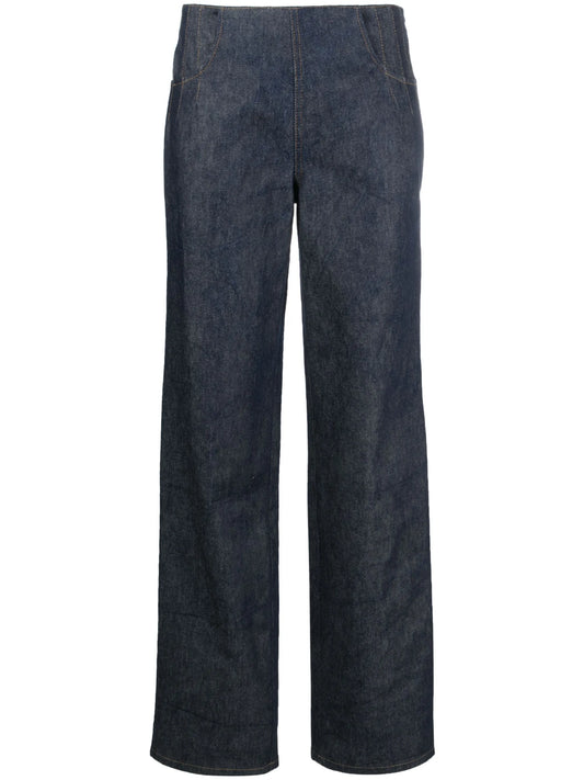 Corset straight-leg jeans