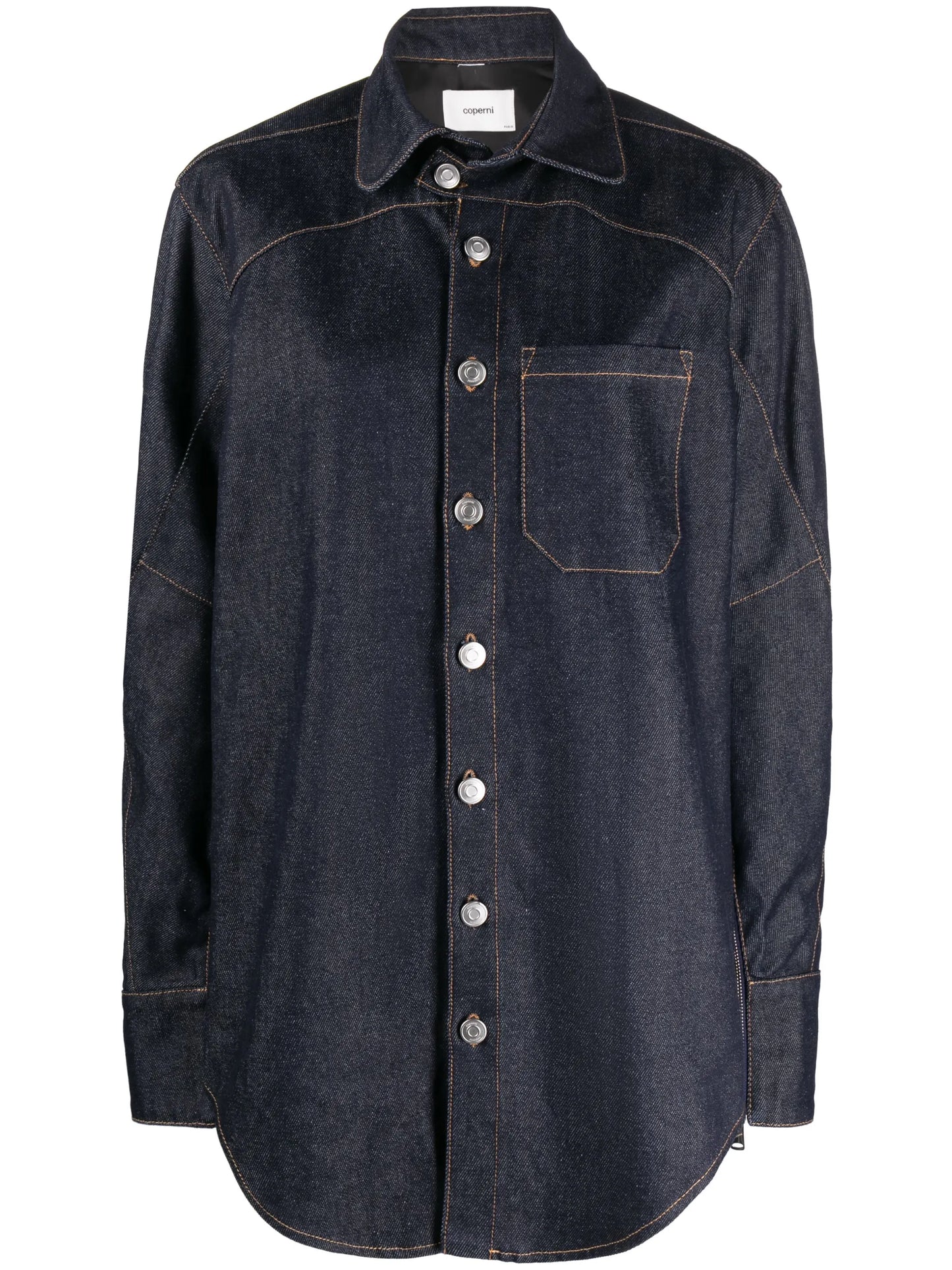 Moto oversized denim shirt