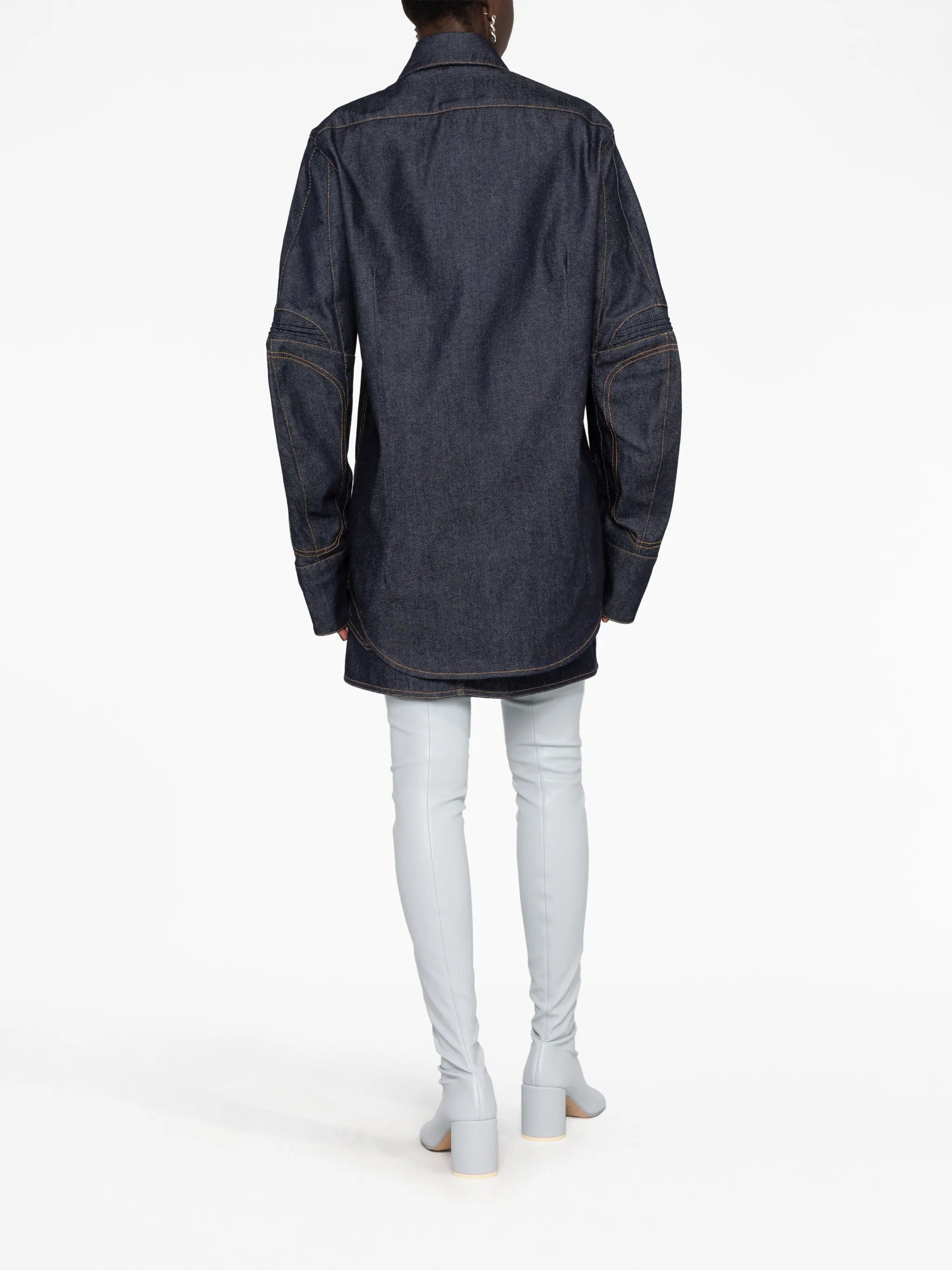 Moto oversized denim shirt