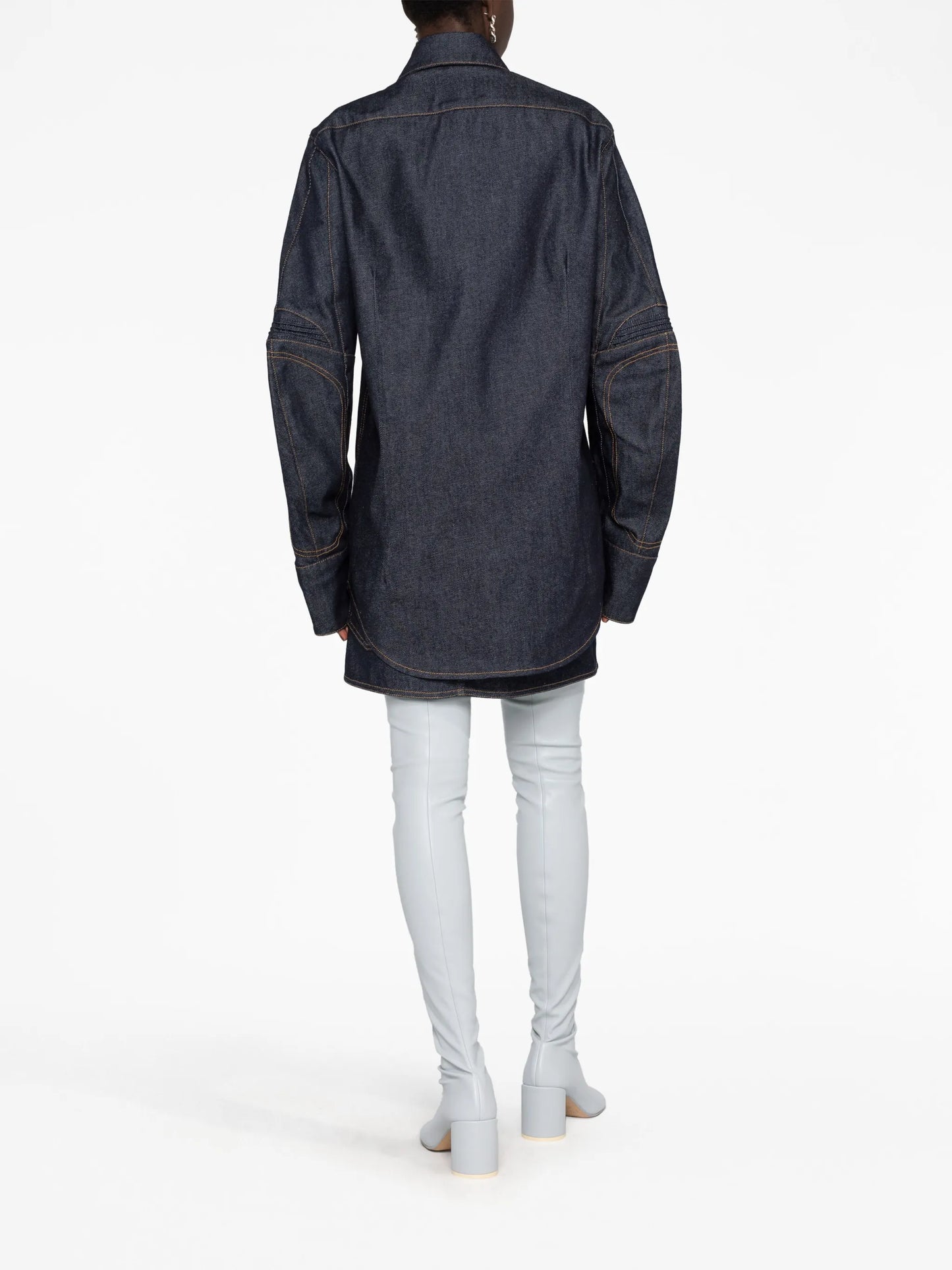 Moto oversized denim shirt