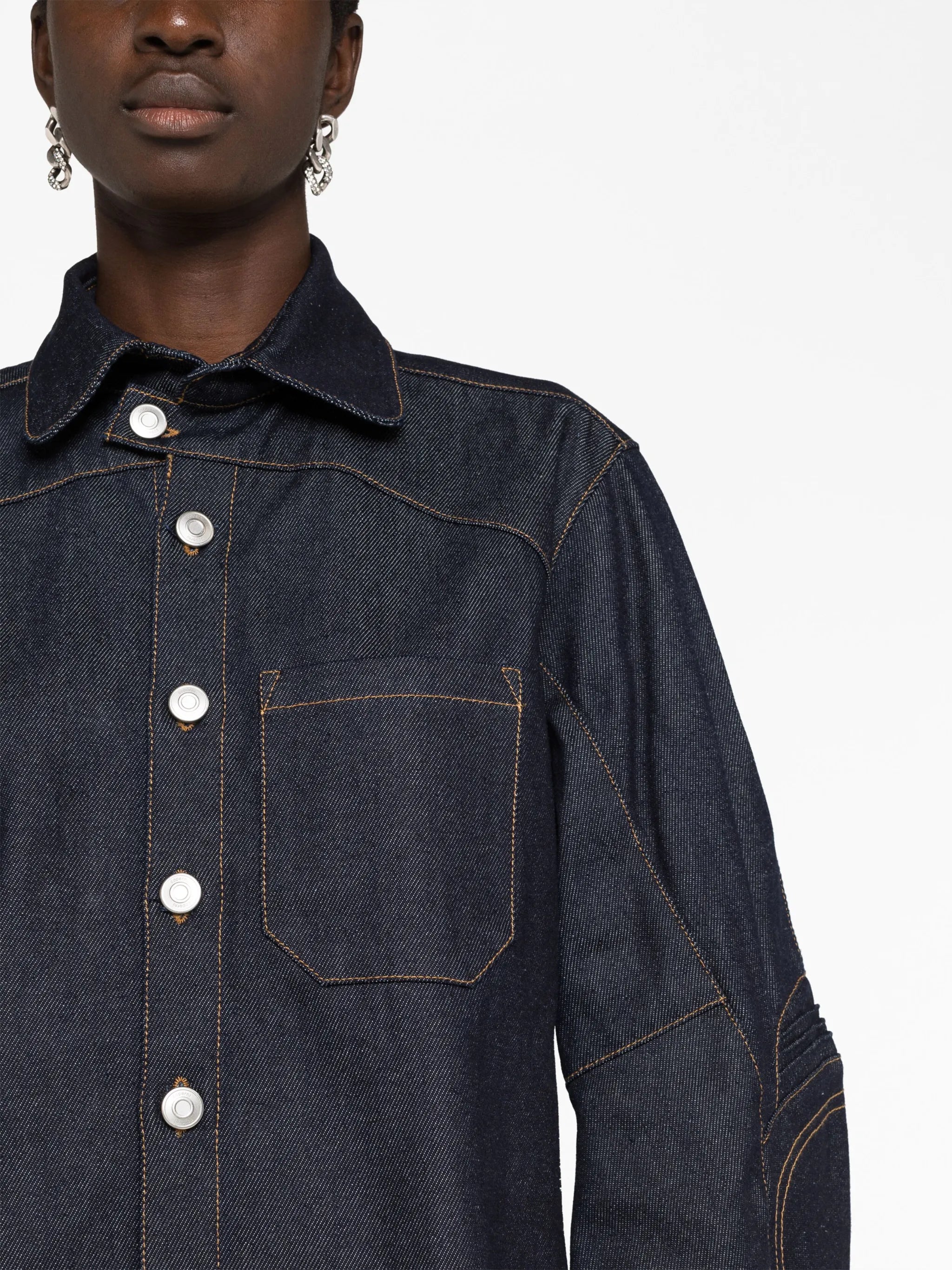Moto oversized denim shirt