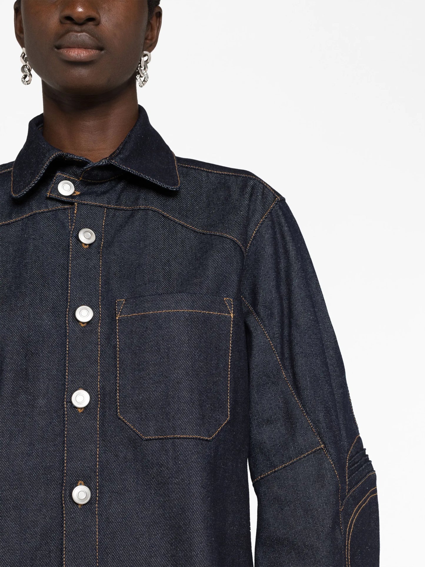 Moto oversized denim shirt