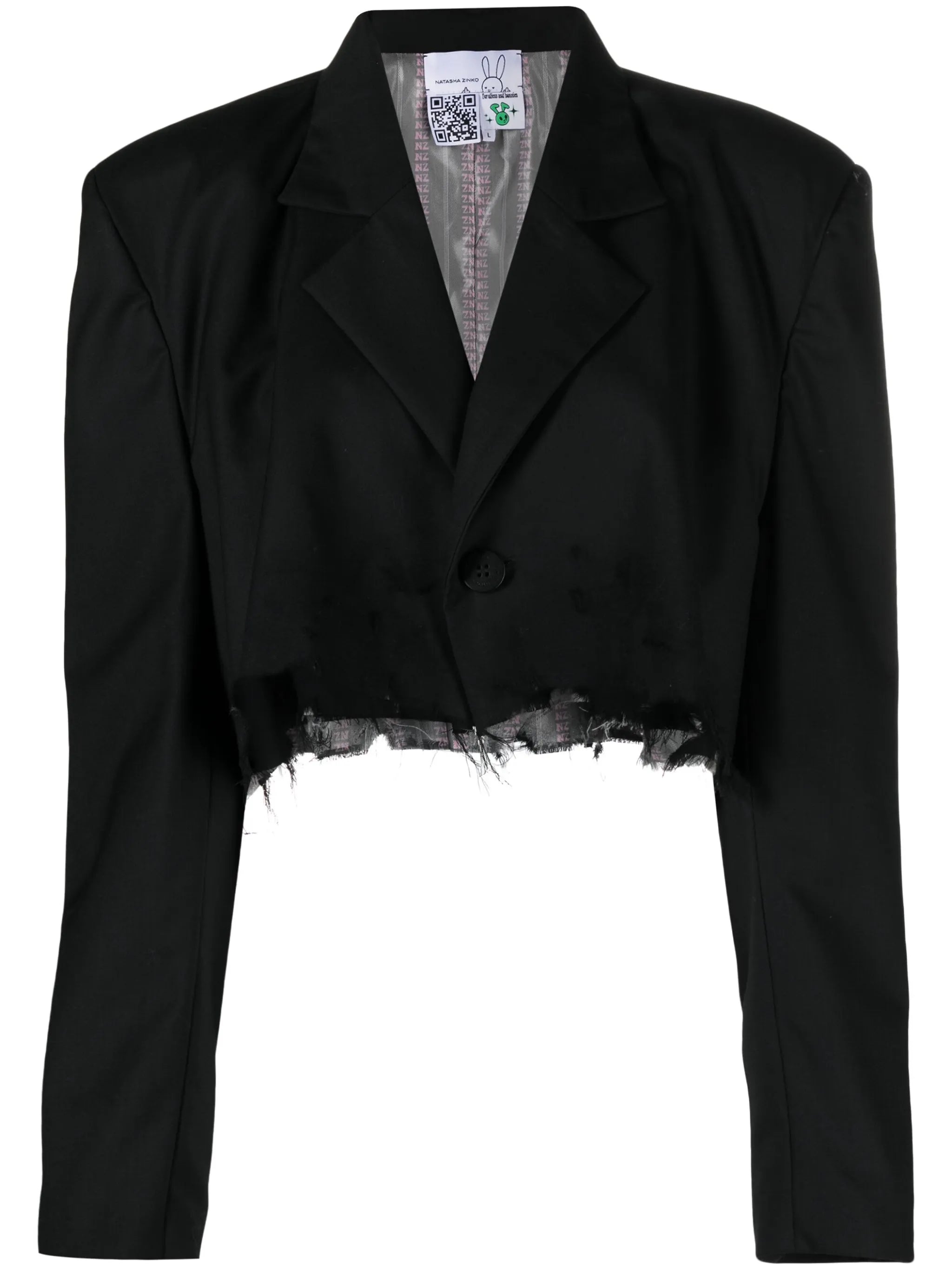 ripped-detailing cropped blazer