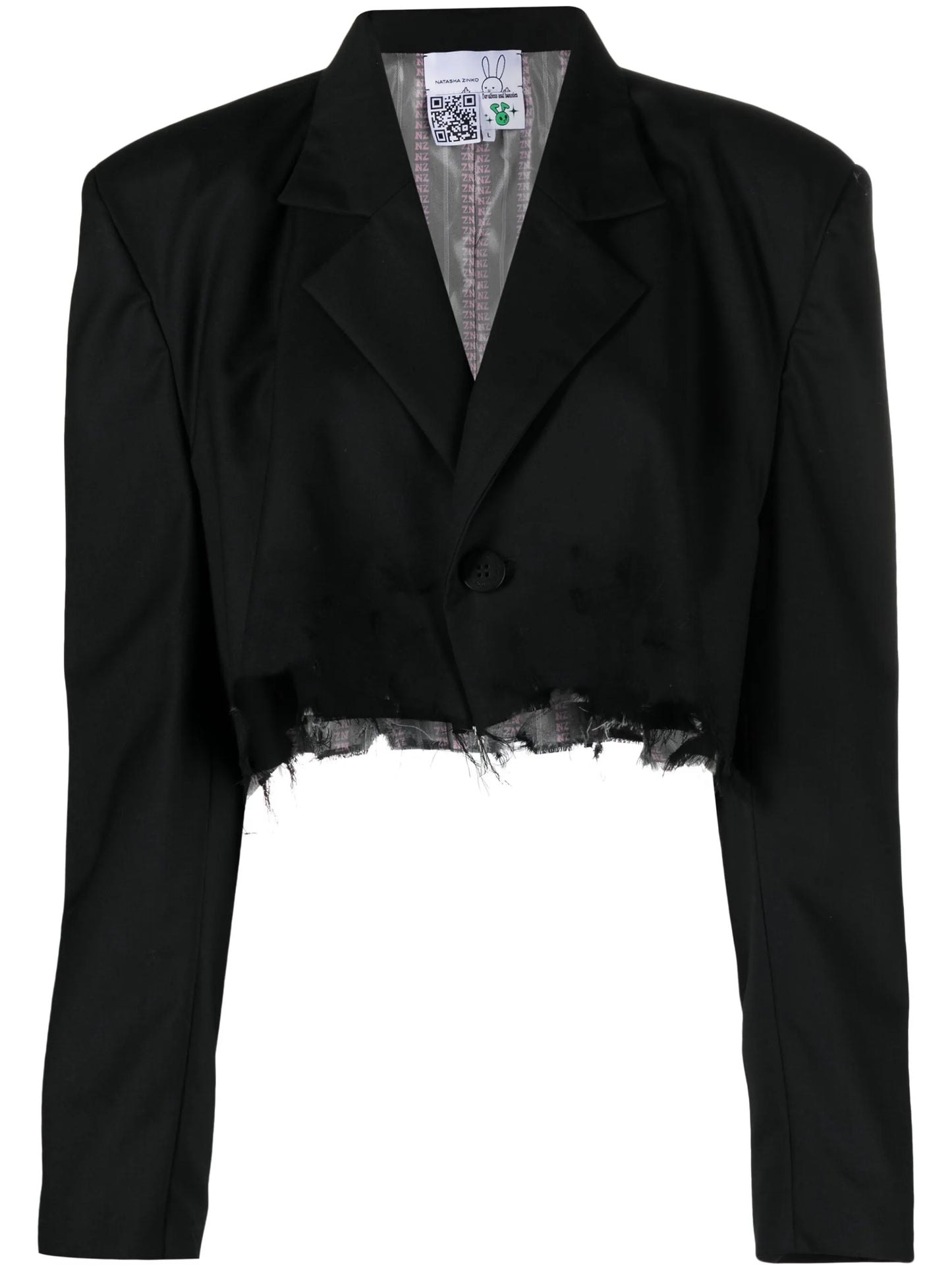 ripped-detailing cropped blazer