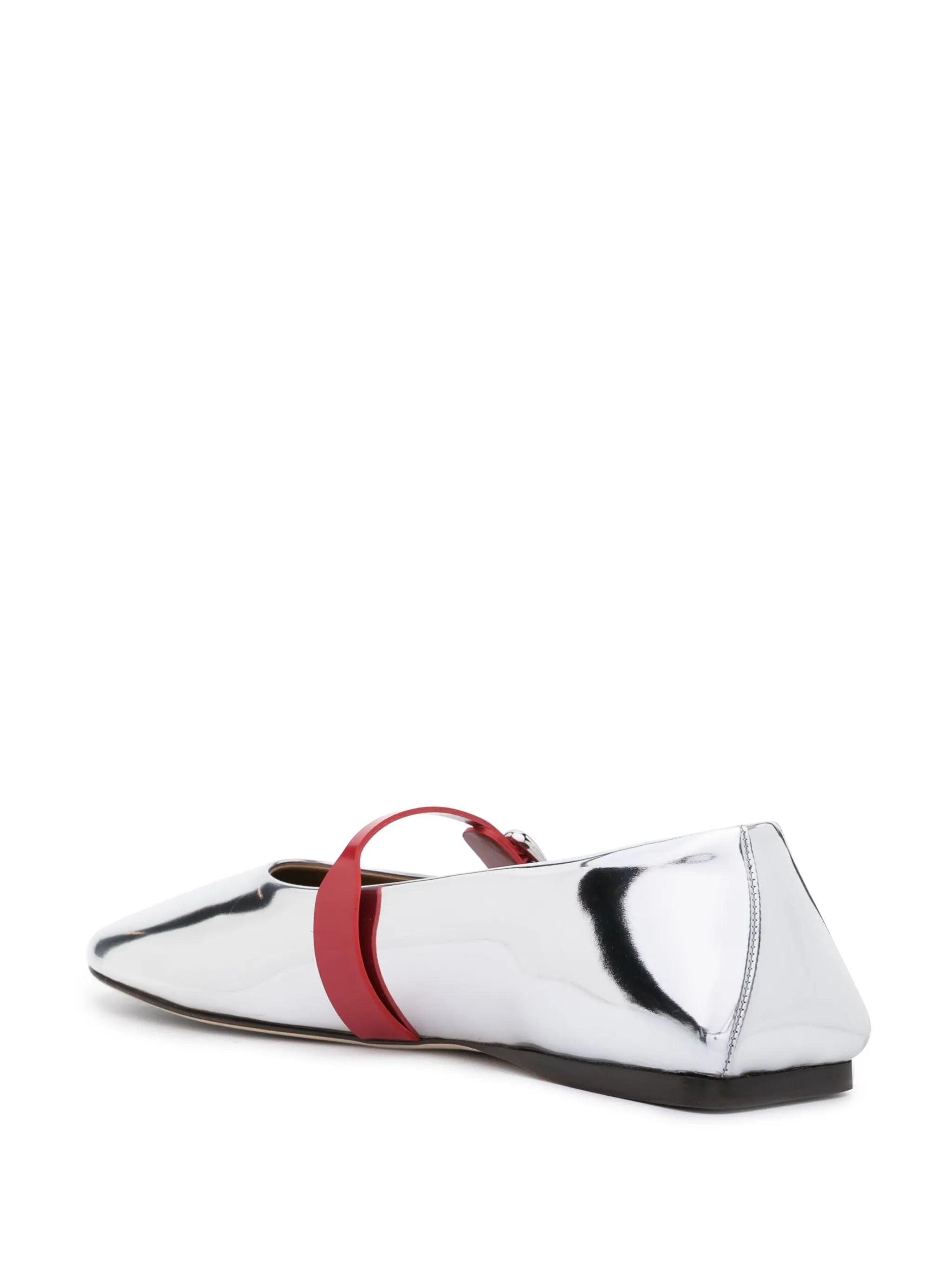 metallic-effect flat ballerina shoes