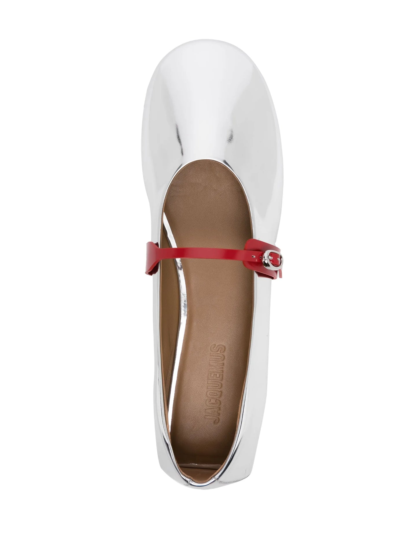 metallic-effect flat ballerina shoes