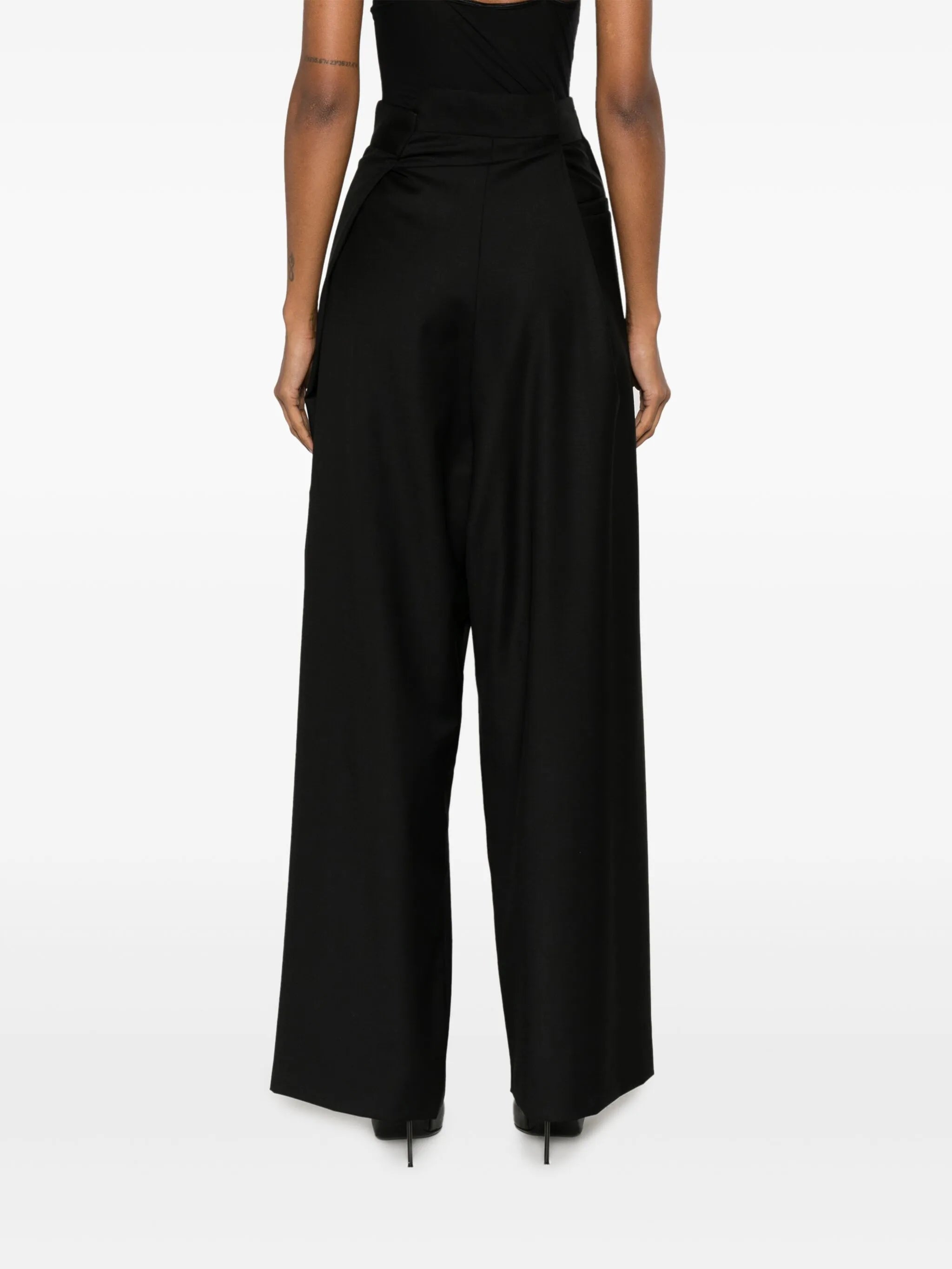 high-waisted wide-leg trousers
