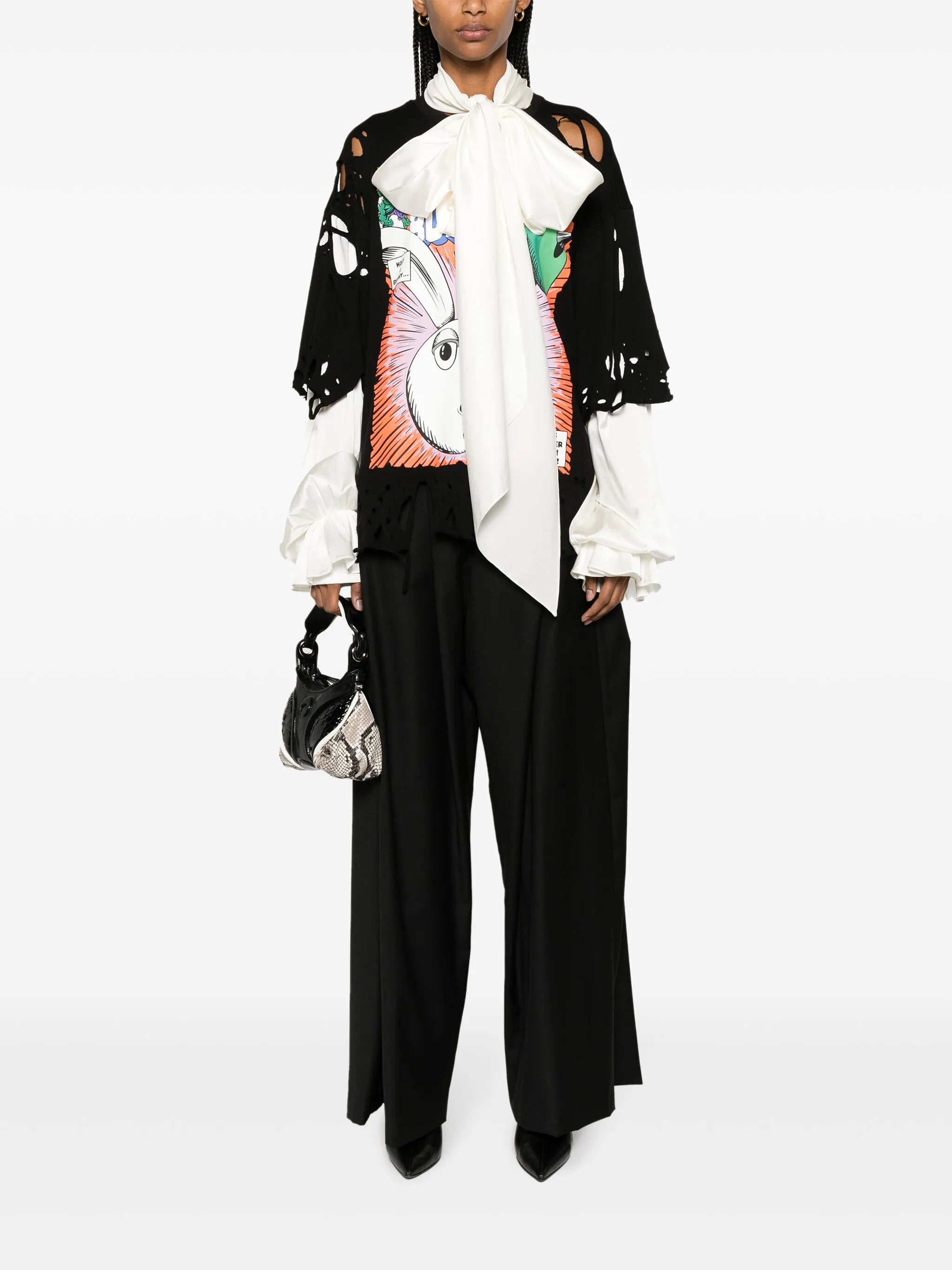 high-waisted wide-leg trousers