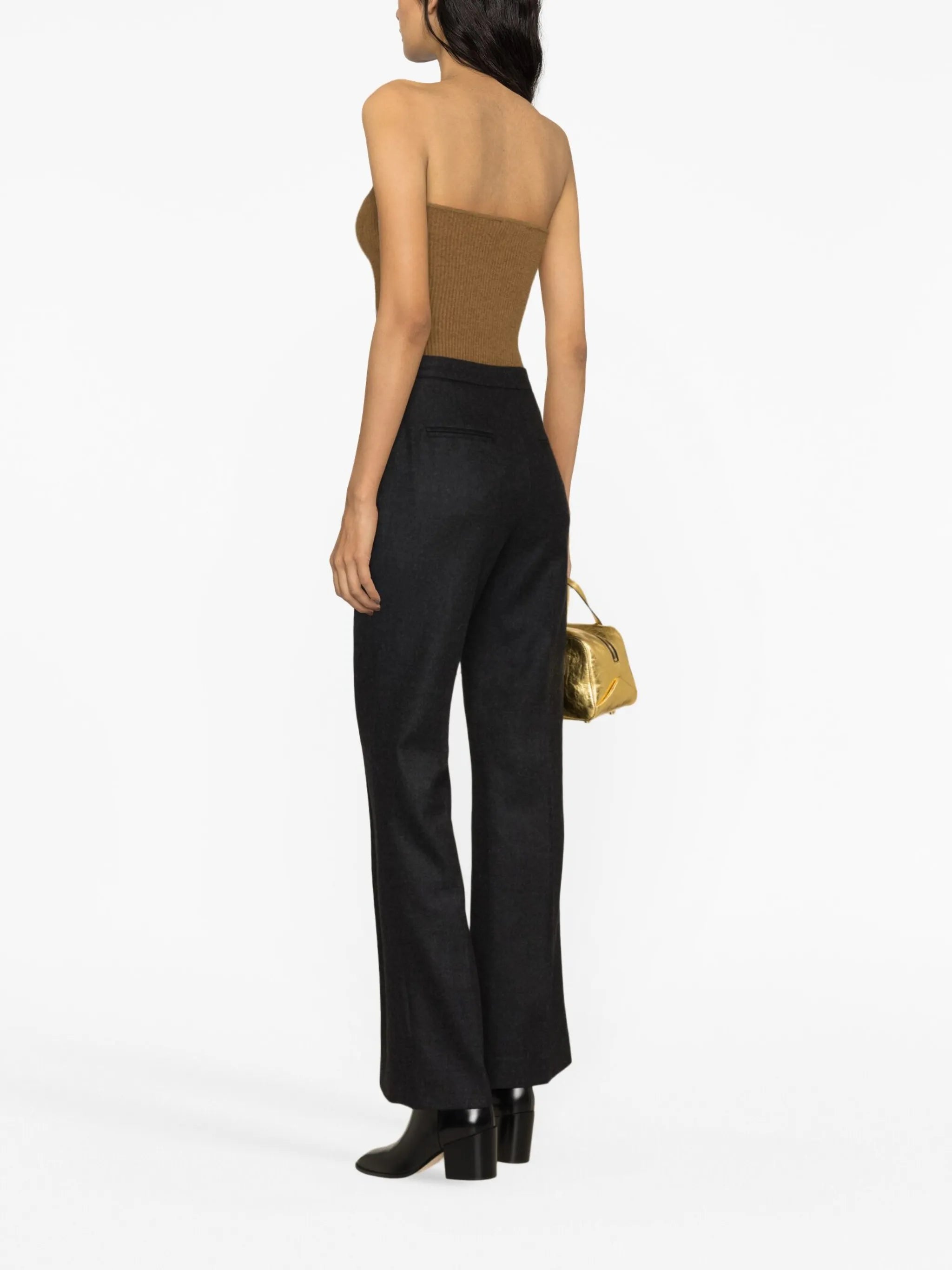 wool bootcut trousers