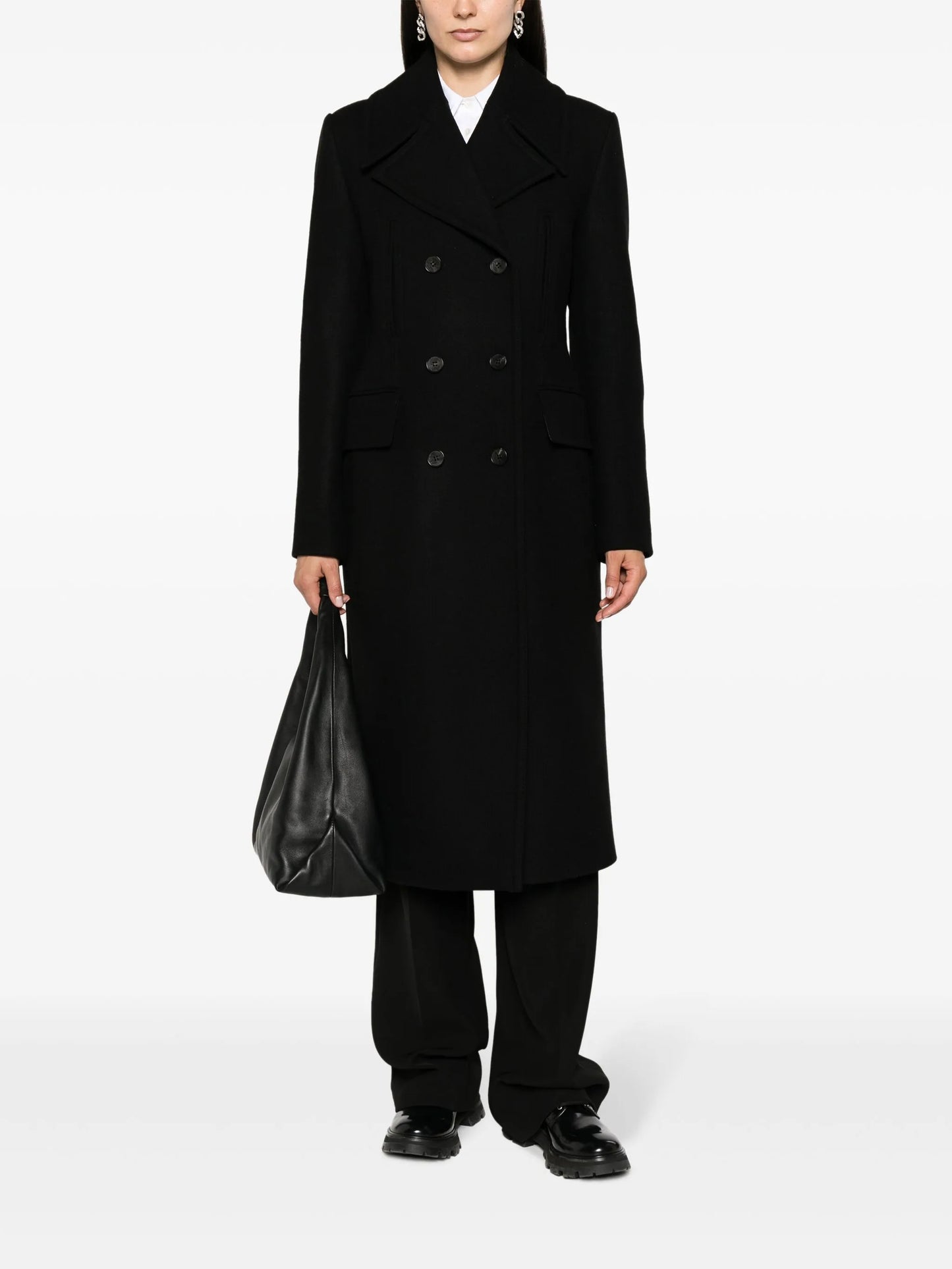 double-breasted wool coat