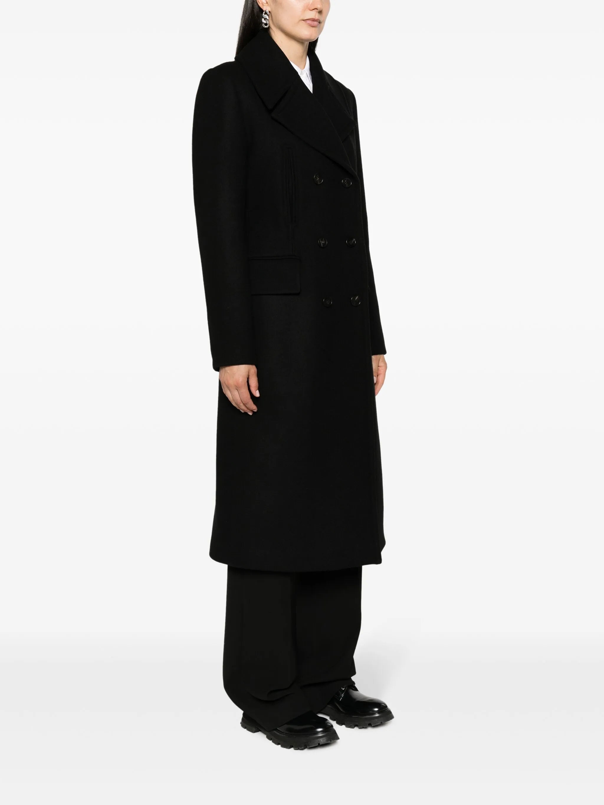double-breasted wool coat